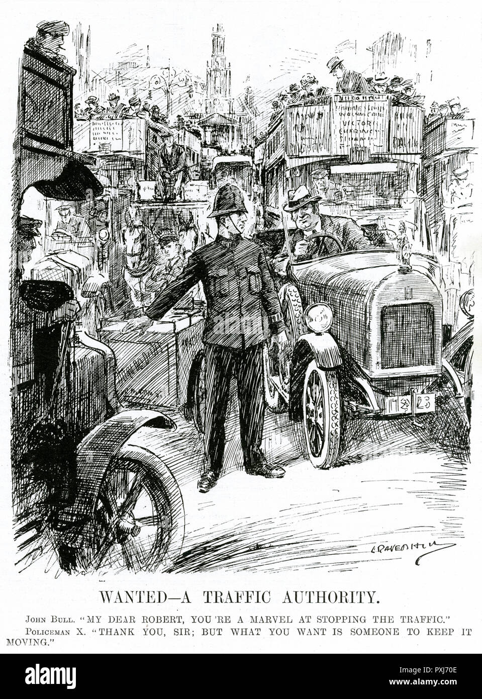 Cartoon, Wanted - A Traffic Authority 1923 Stock Photo