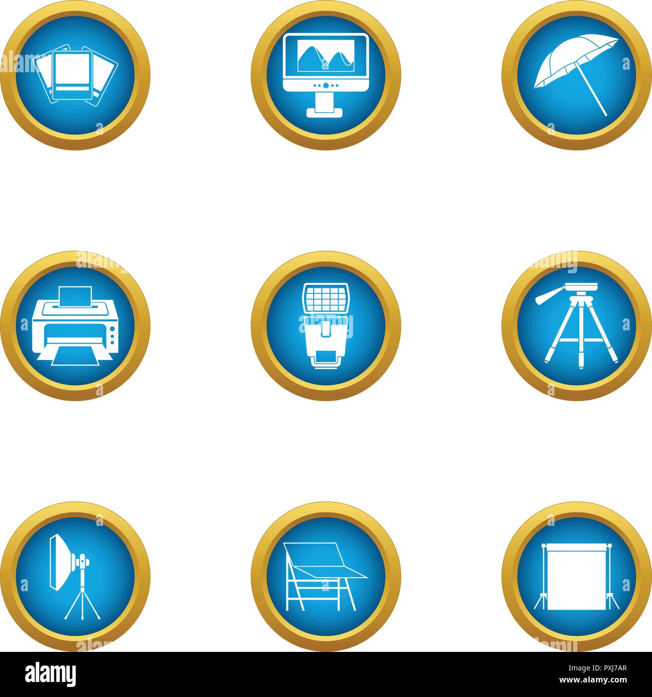 Paper workplace icons set, flat style Stock Vector Image & Art - Alamy