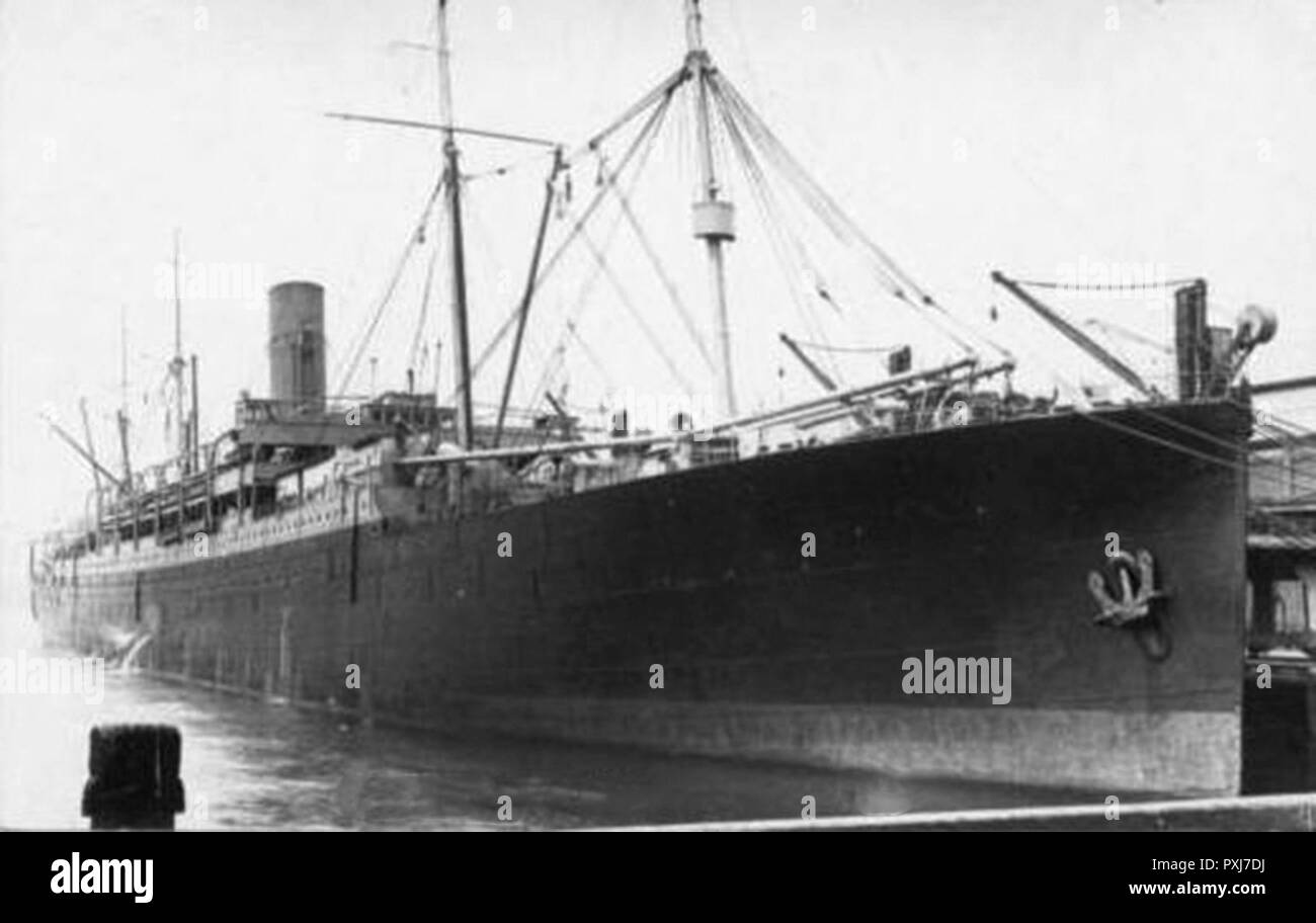 SS Ceramic, British ocean liner, served as a troopship in both World Wars. She was sunk by a German submarine in 1942 Stock Photo