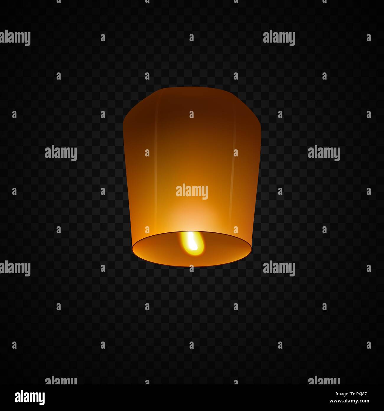 Sky Lantern isolated on transparent background. Flying Lamp. Template for  Diwali Stock Vector Image & Art - Alamy