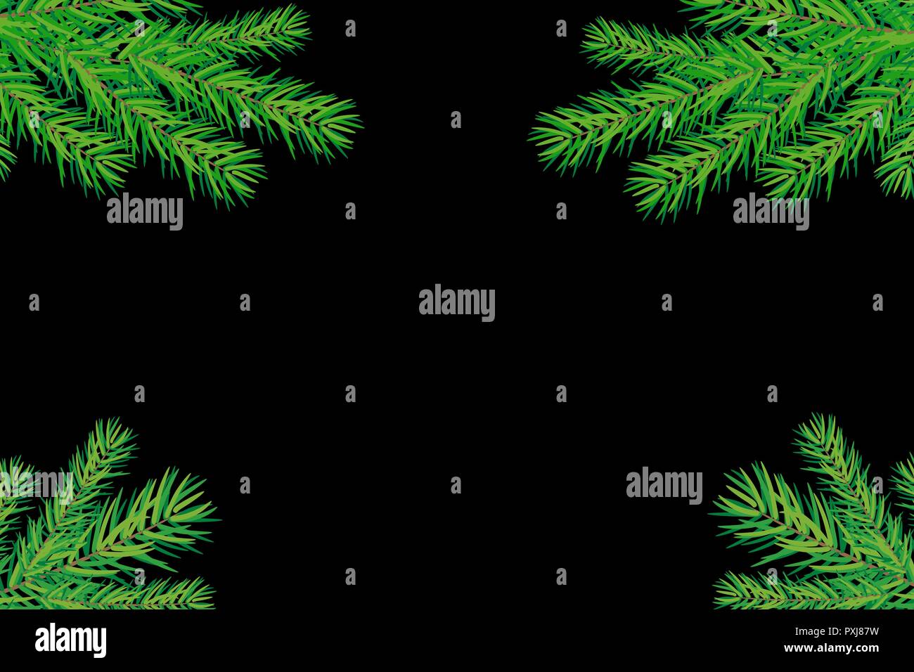 Happy new year background with Christmas trees branches Stock Vector ...