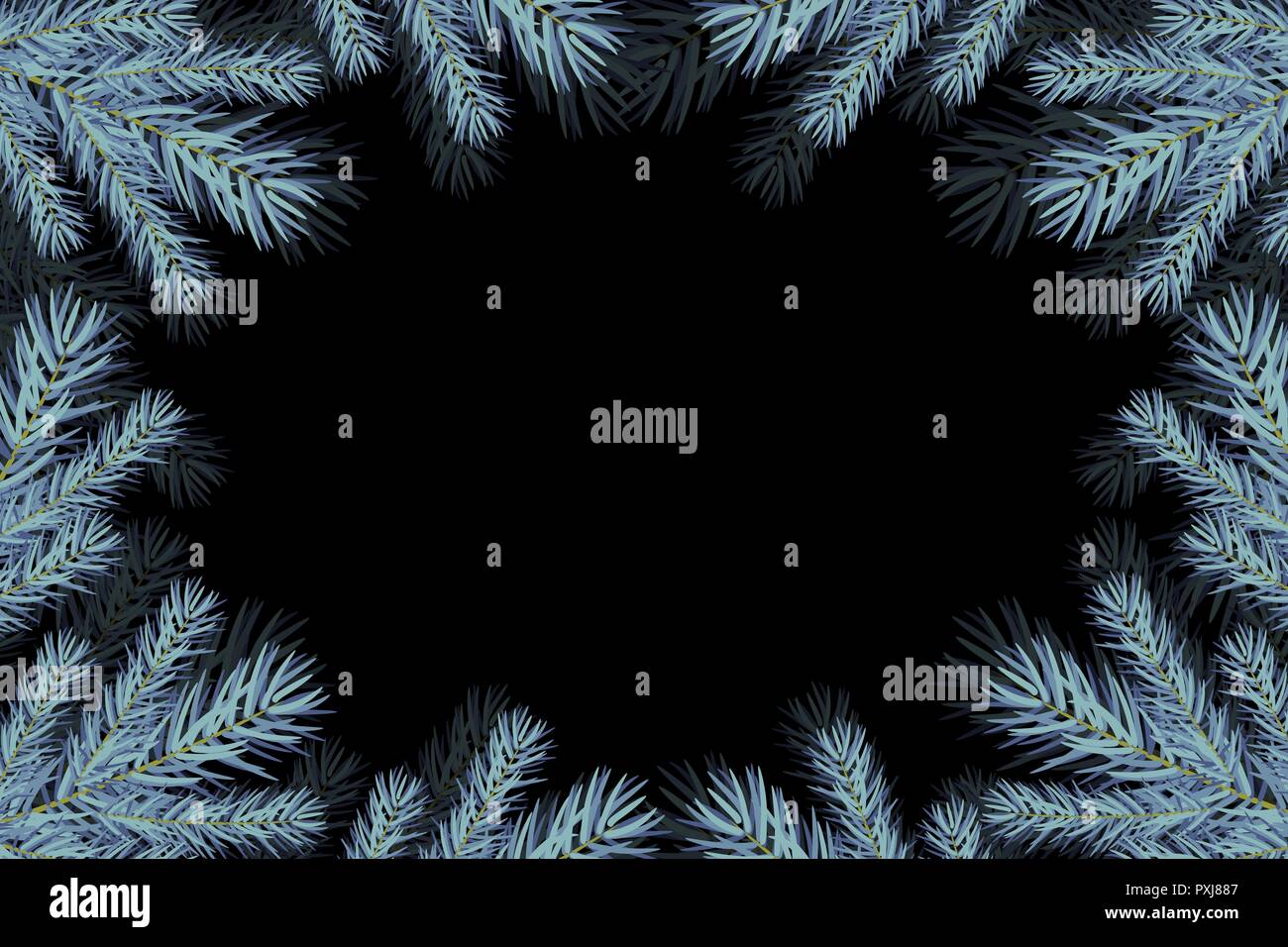 Happy new year background with Christmas trees branches Stock Vector