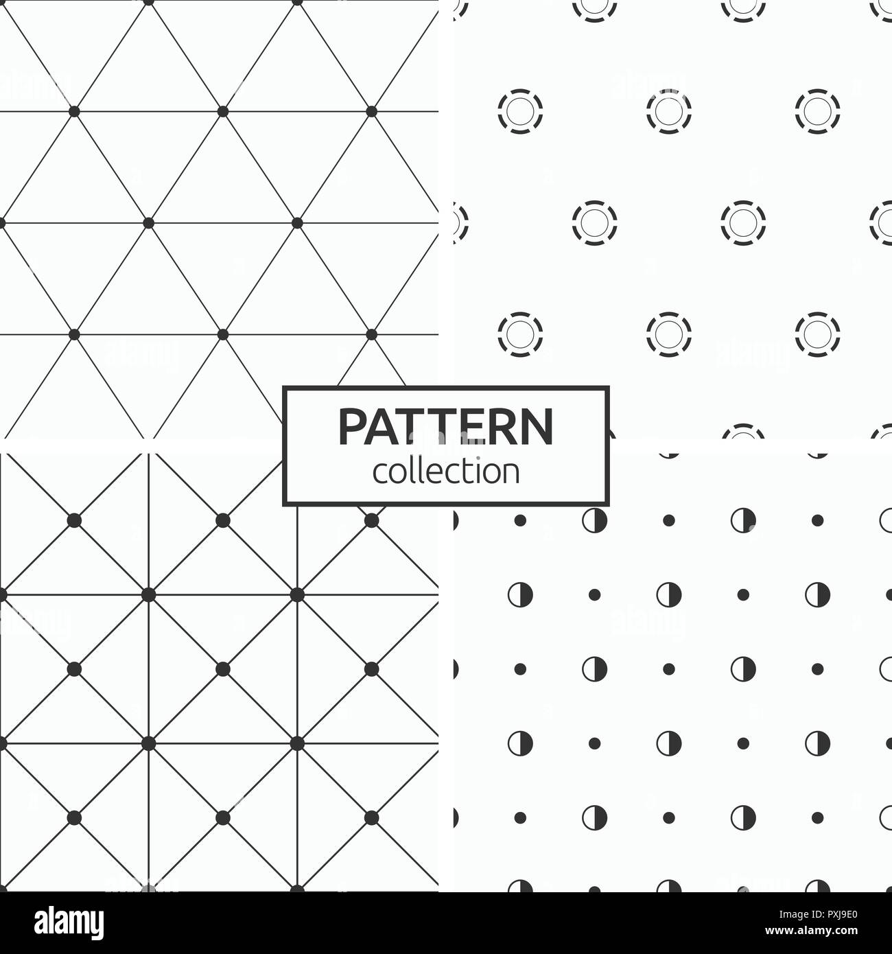 Set of four seamless patterns. Abstract geometric trendy vector ...