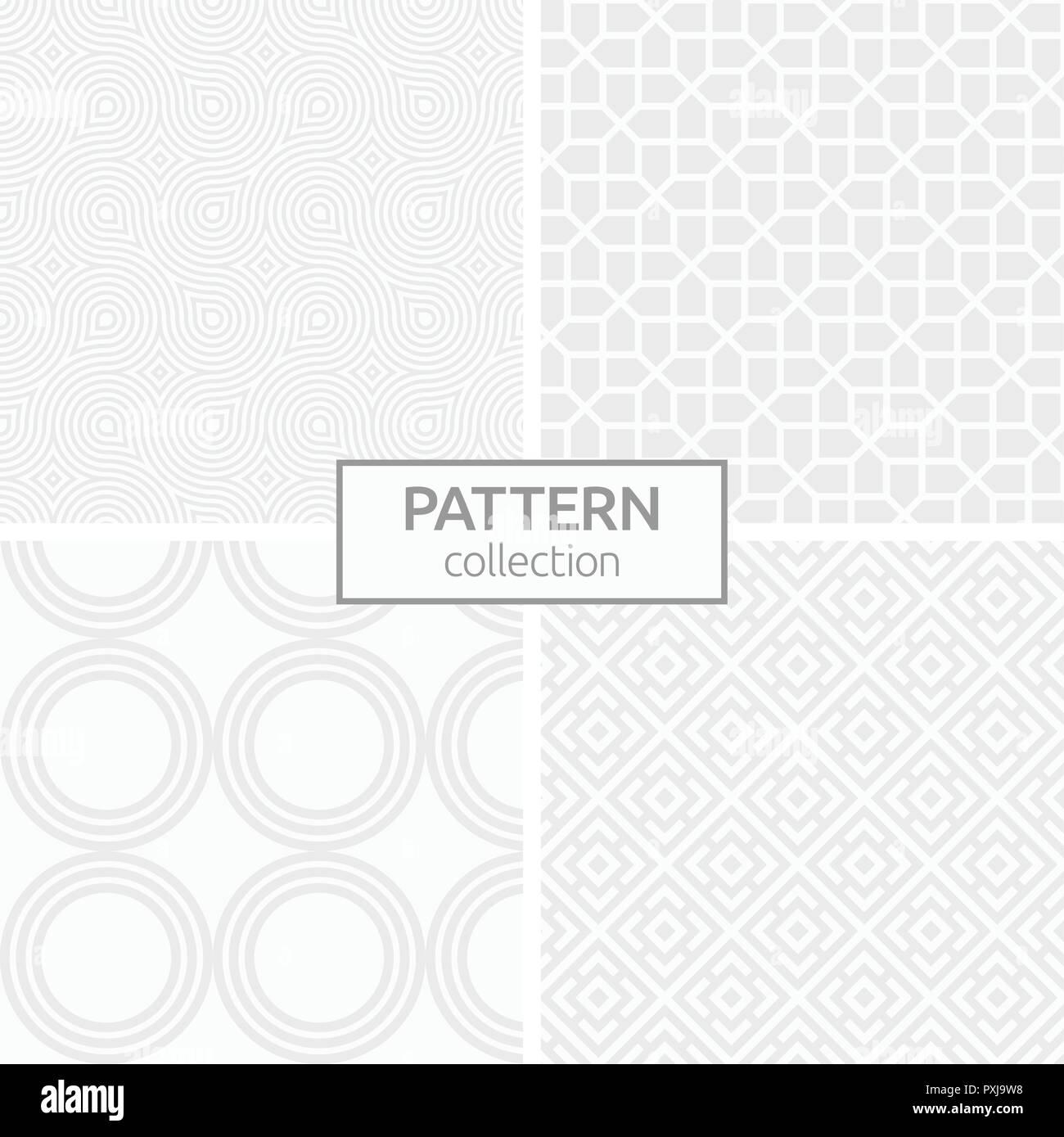 Set of four abstract geometric seamless patterns. Modern stylish ...
