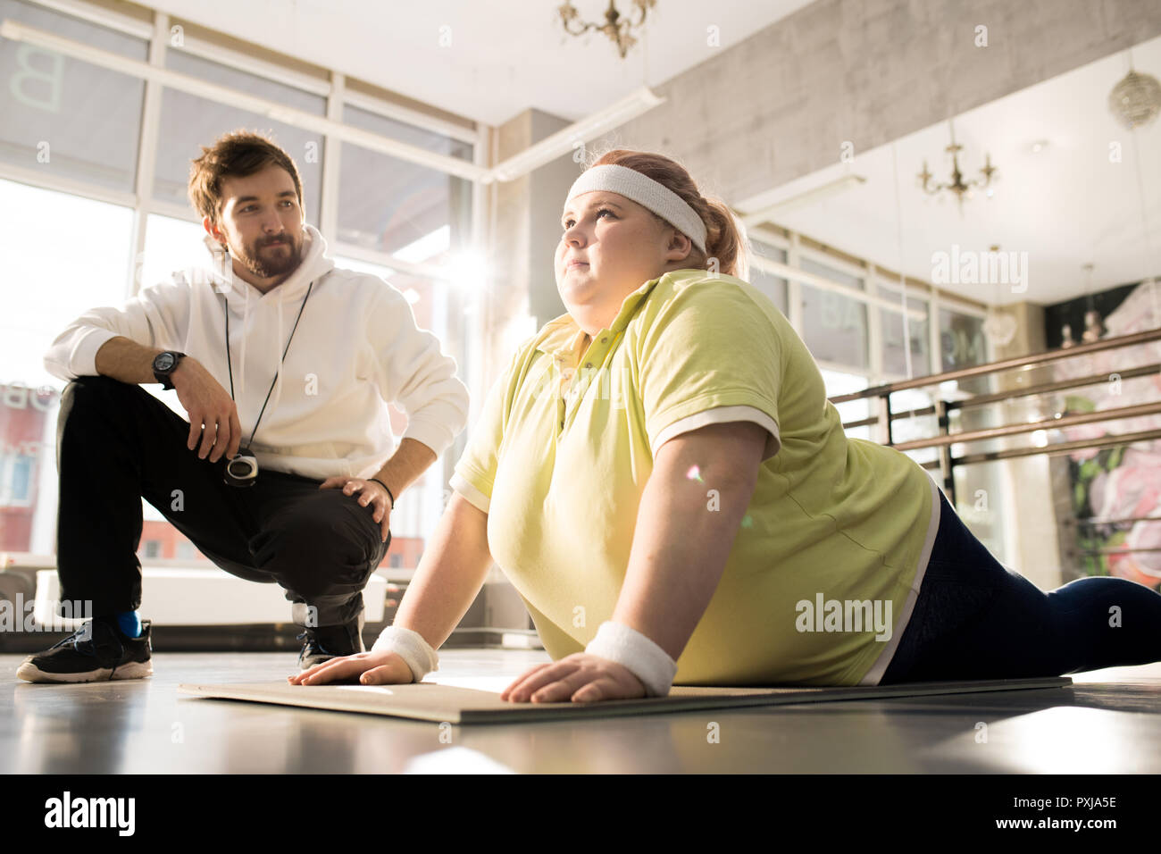 Weight Loss Training with Coach Stock Photo Alamy