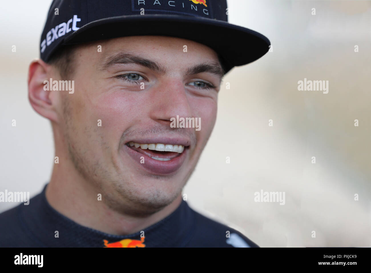 Candid portrait of Max Verstappen, Formula One driver during an interview after the Formula One race in Austin. Texas. Stock Photo