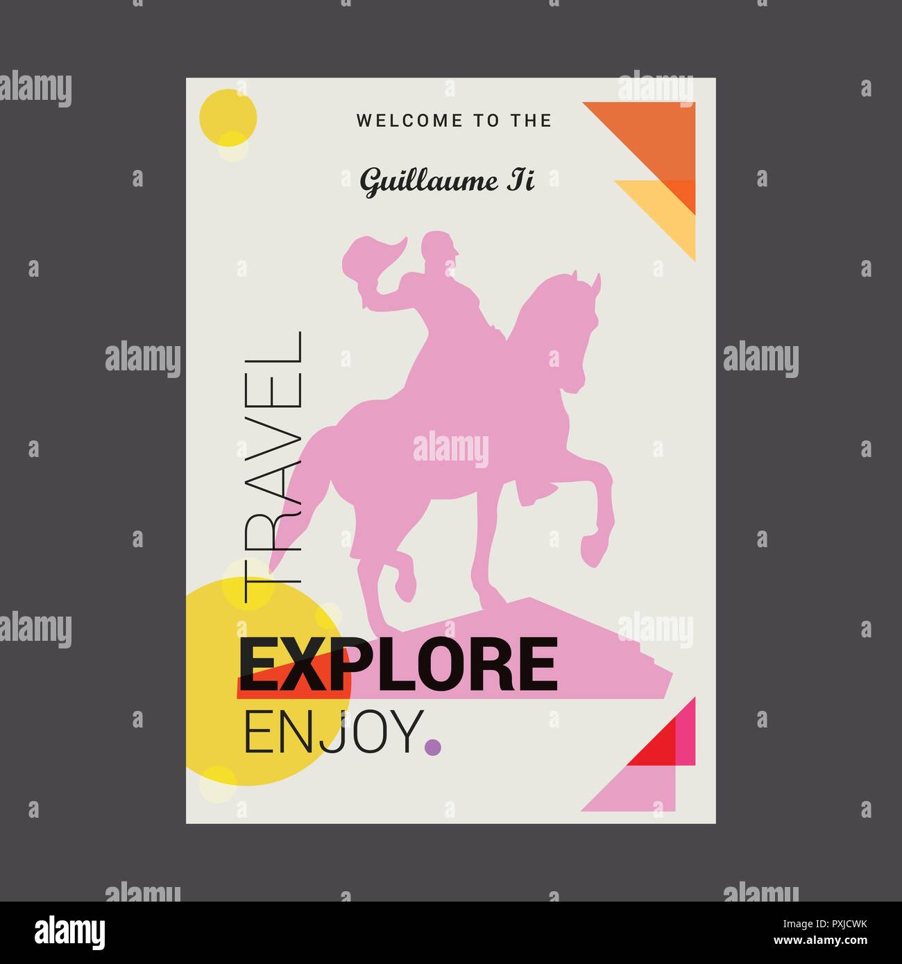 Welcome to The Guillaume li Explore, Travel Enjoy Poster Template Stock Vector
