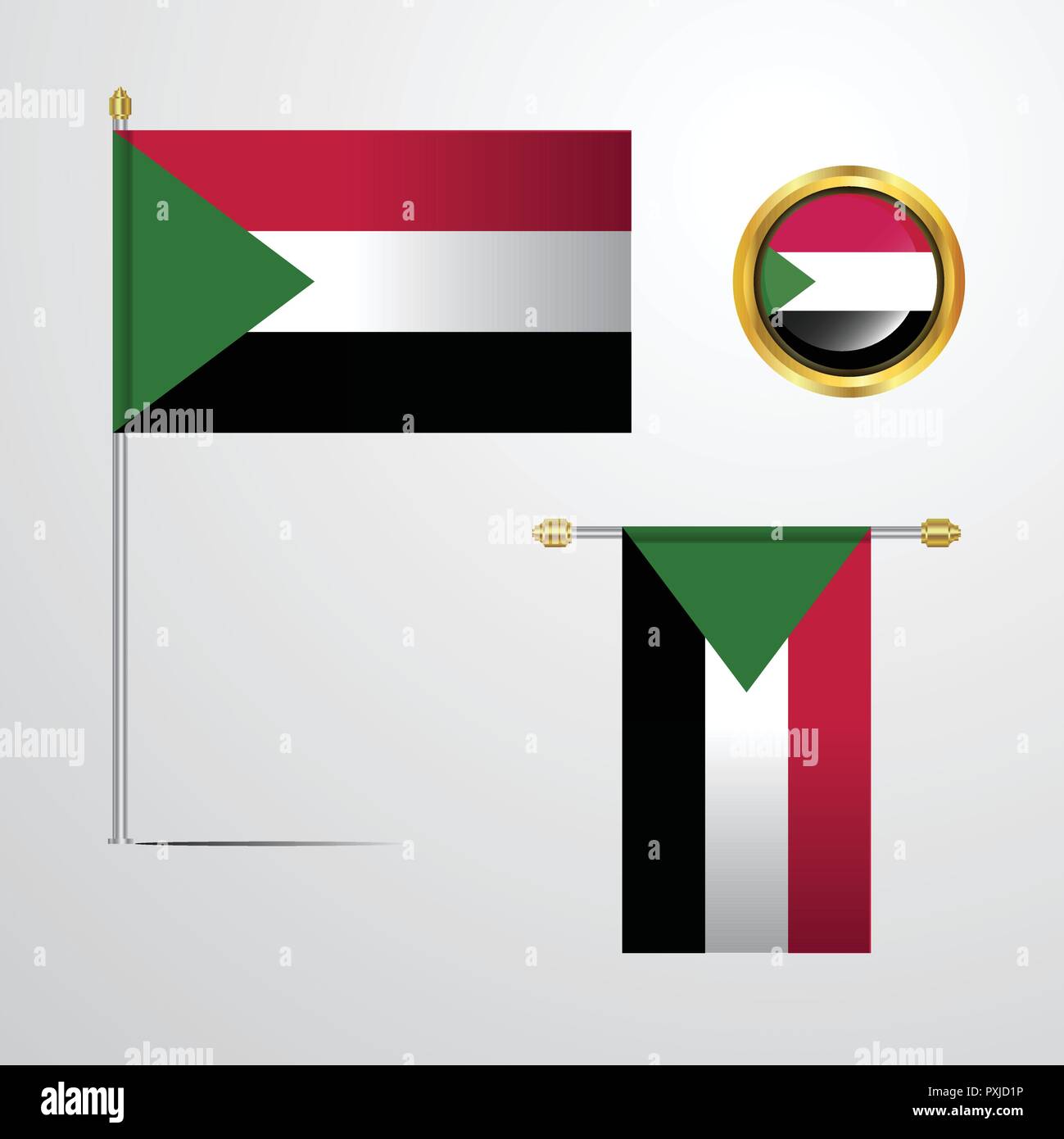 Sudan flagpole vector hi-res stock photography and images - Alamy