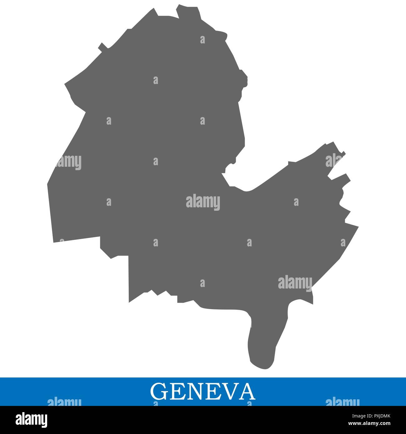 High Quality map of Geneva is a city in Switzerland, with borders of