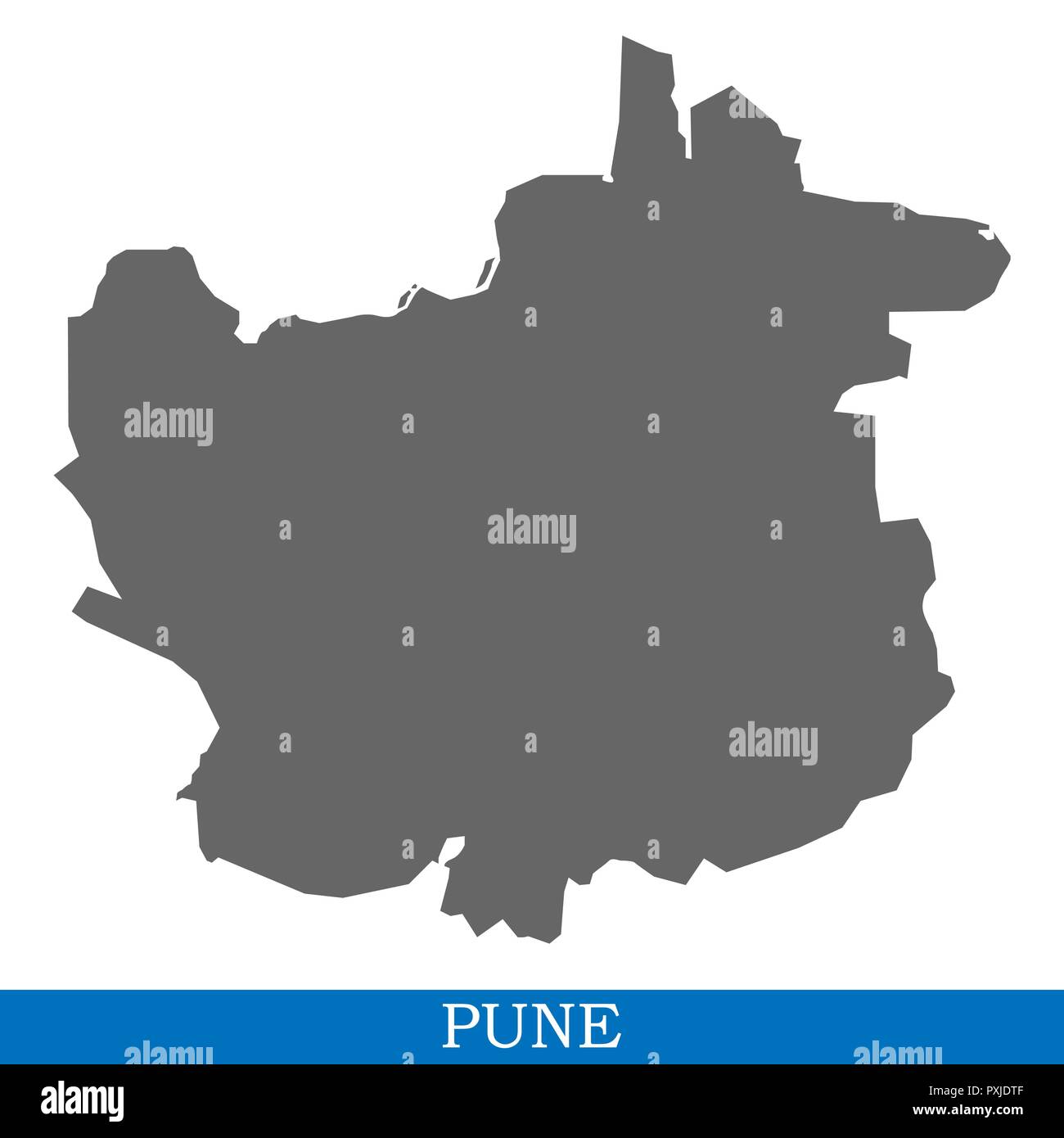Map Of Pune City High Quality Map Of Pune Is A City Of India, With Borders Of Districts  Stock Vector Image & Art - Alamy