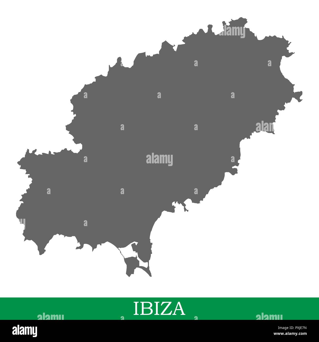 High quality map of is the island of Spain. Balearic Islands