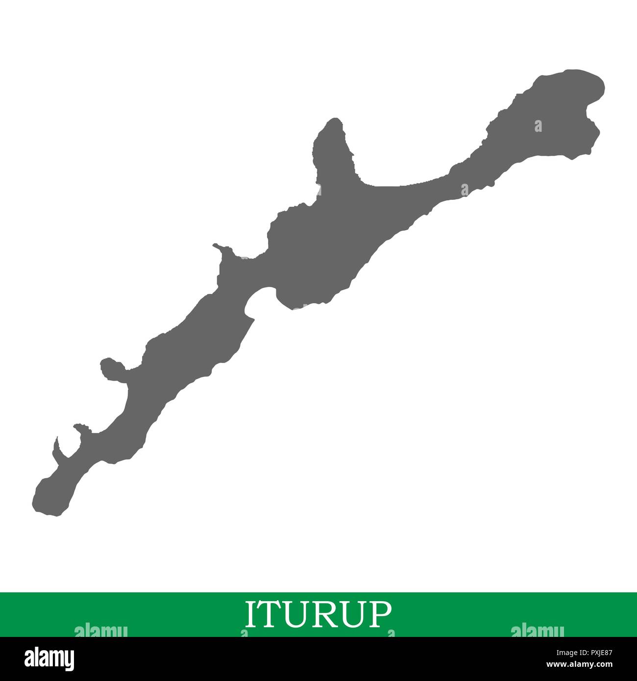 High quality map of Iturup is the island Stock Vector