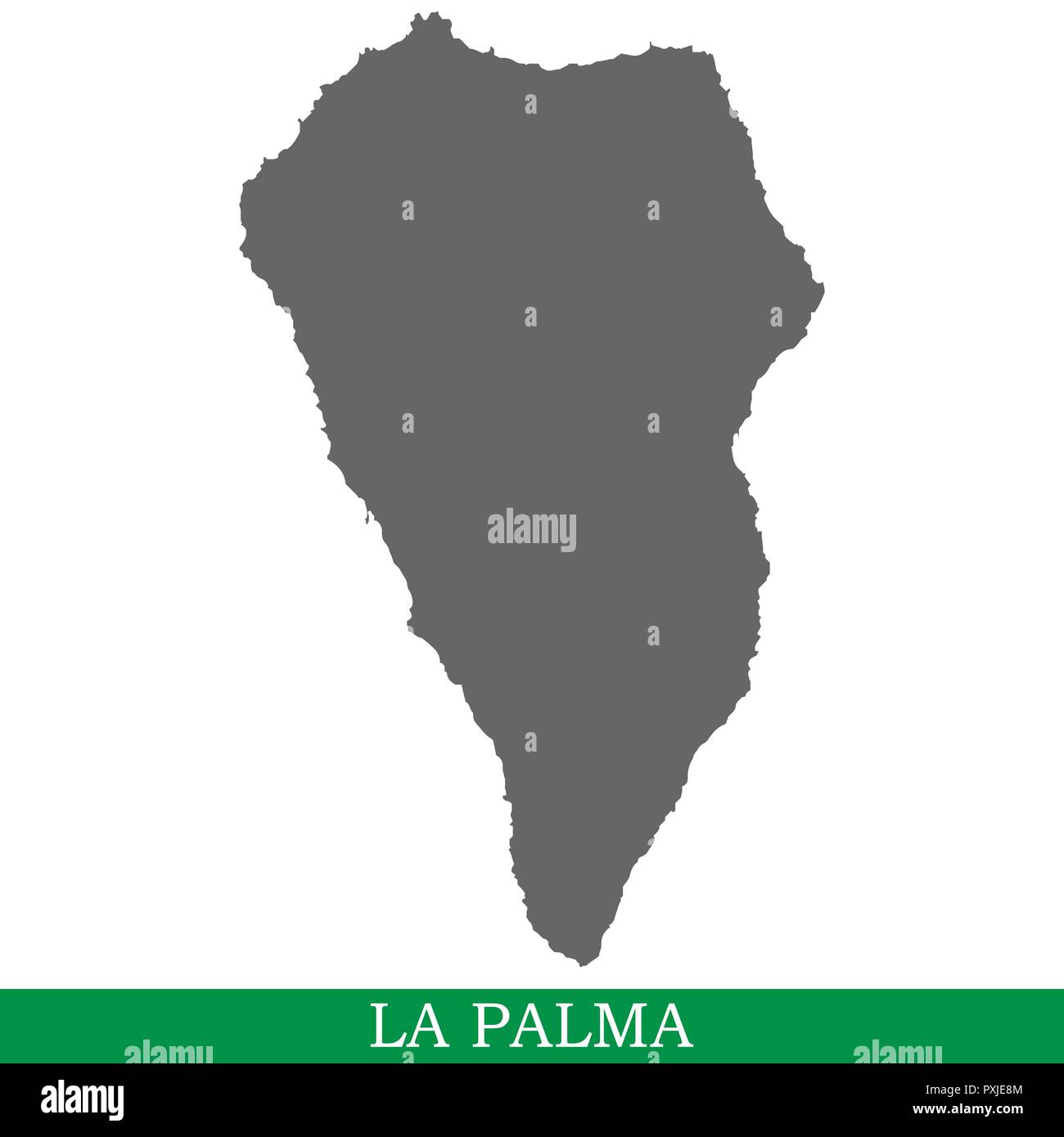 High quality map of La Palma is the island of Spain. Canary Islands Stock Vector