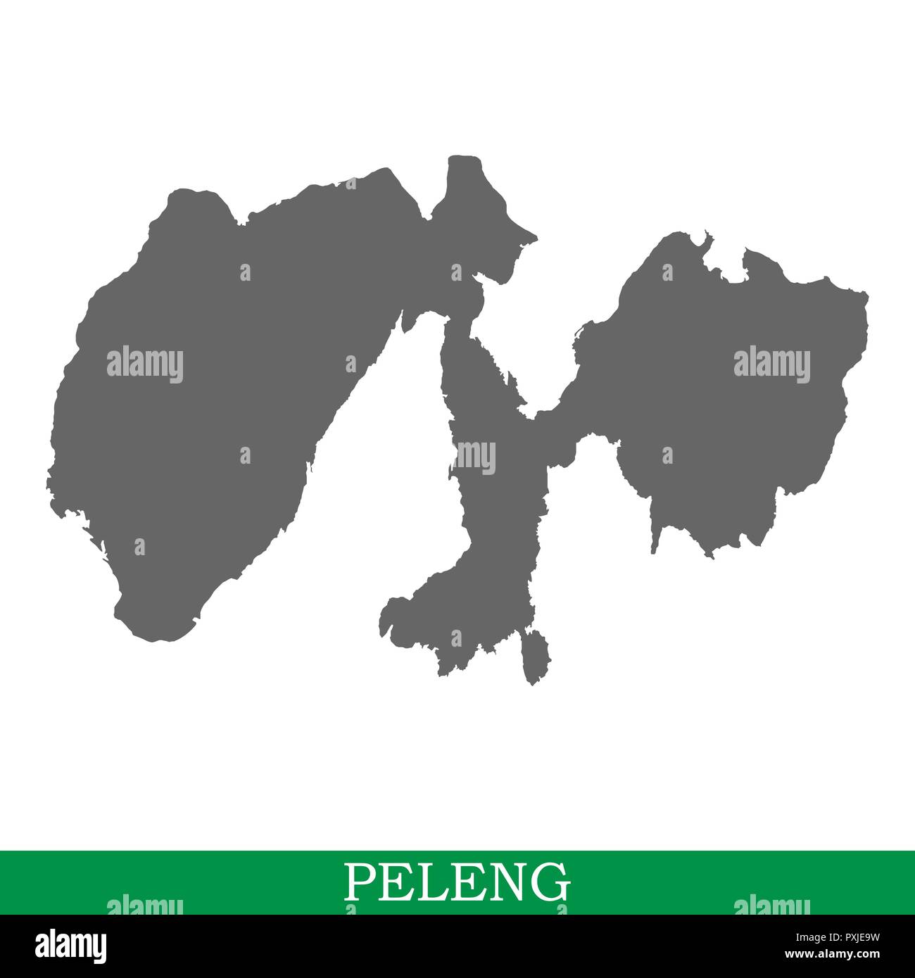 High quality map of Peleng is the island of Indonesia Stock Vector