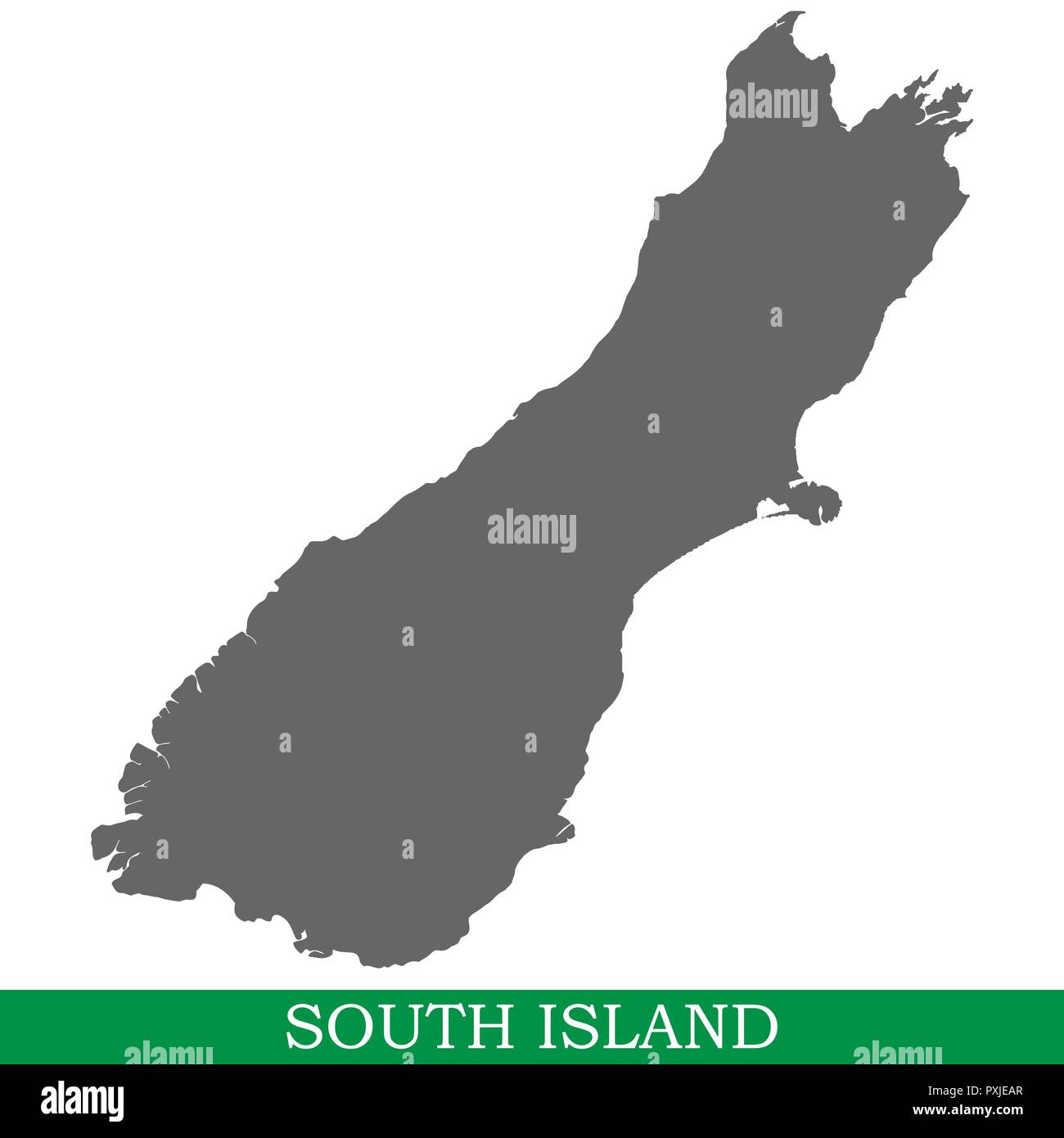 High quality map of South Island is the island of New Zealand Stock ...