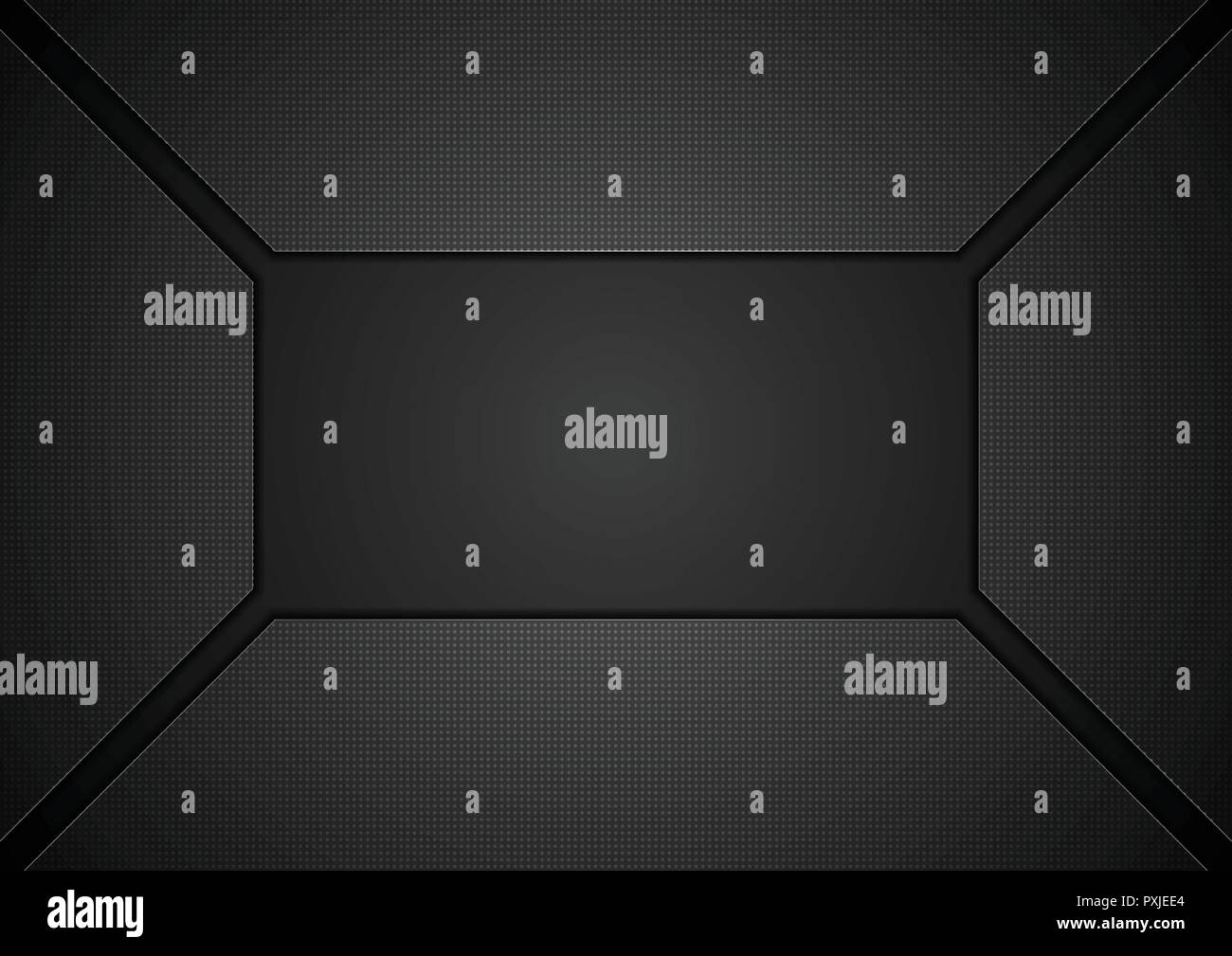Black tech geometric concept abstract background. Vector rectangle