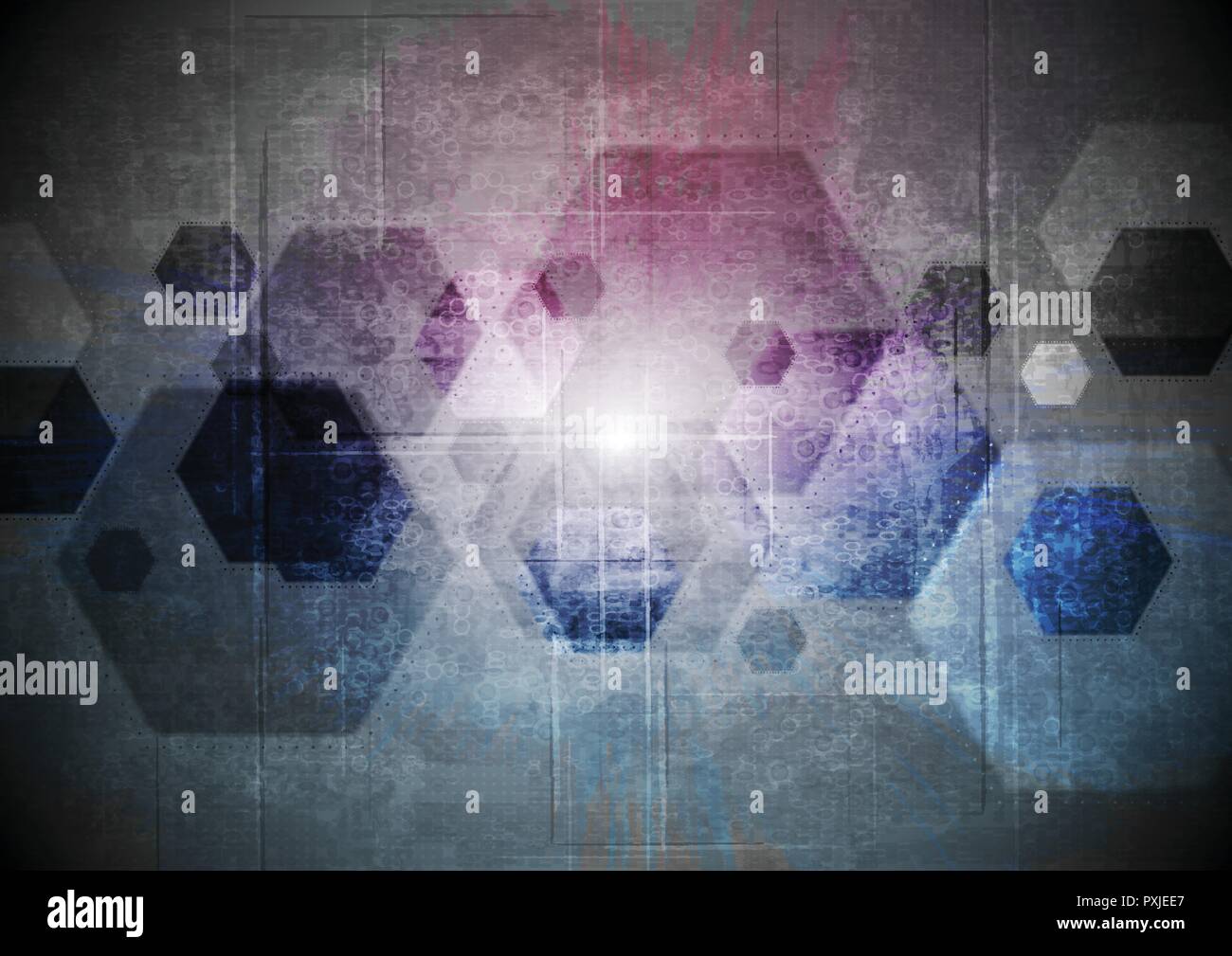 Abstract grunge geometric vector tech background Stock Vector
