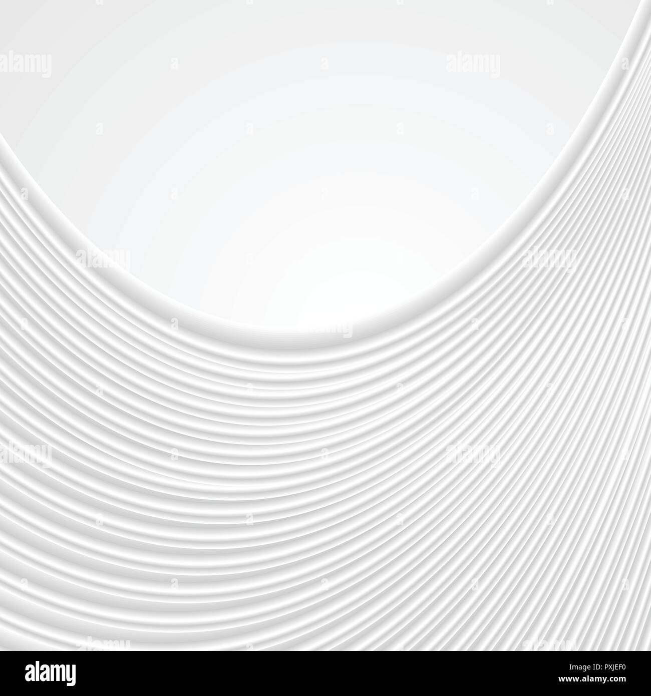 Abstract white wavy lines pattern background. Vector futuristic template design Stock Vector