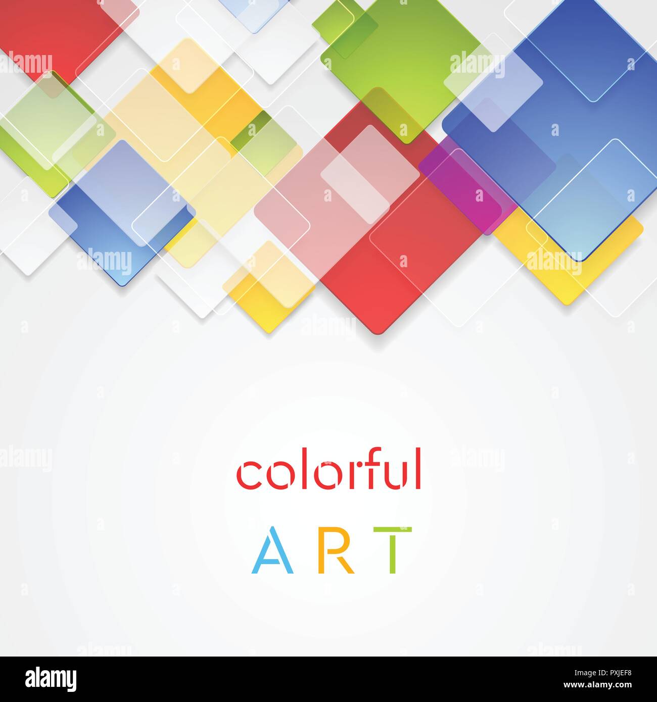 Colorful abstract glass squares geometric background. Vector tech design Stock Vector