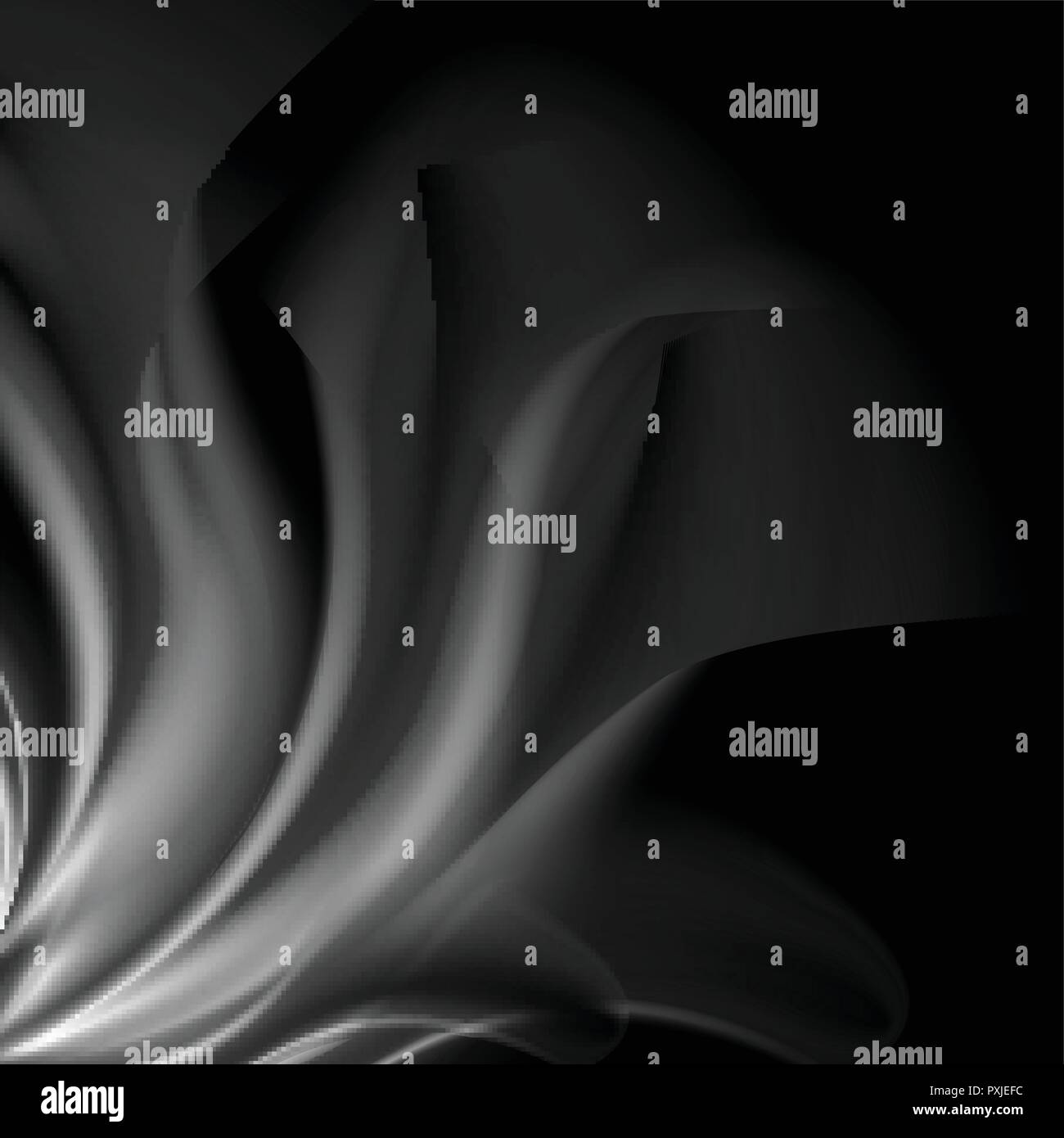 Dark abstract monochrome smoke waves background. Vector graphic design Stock Vector