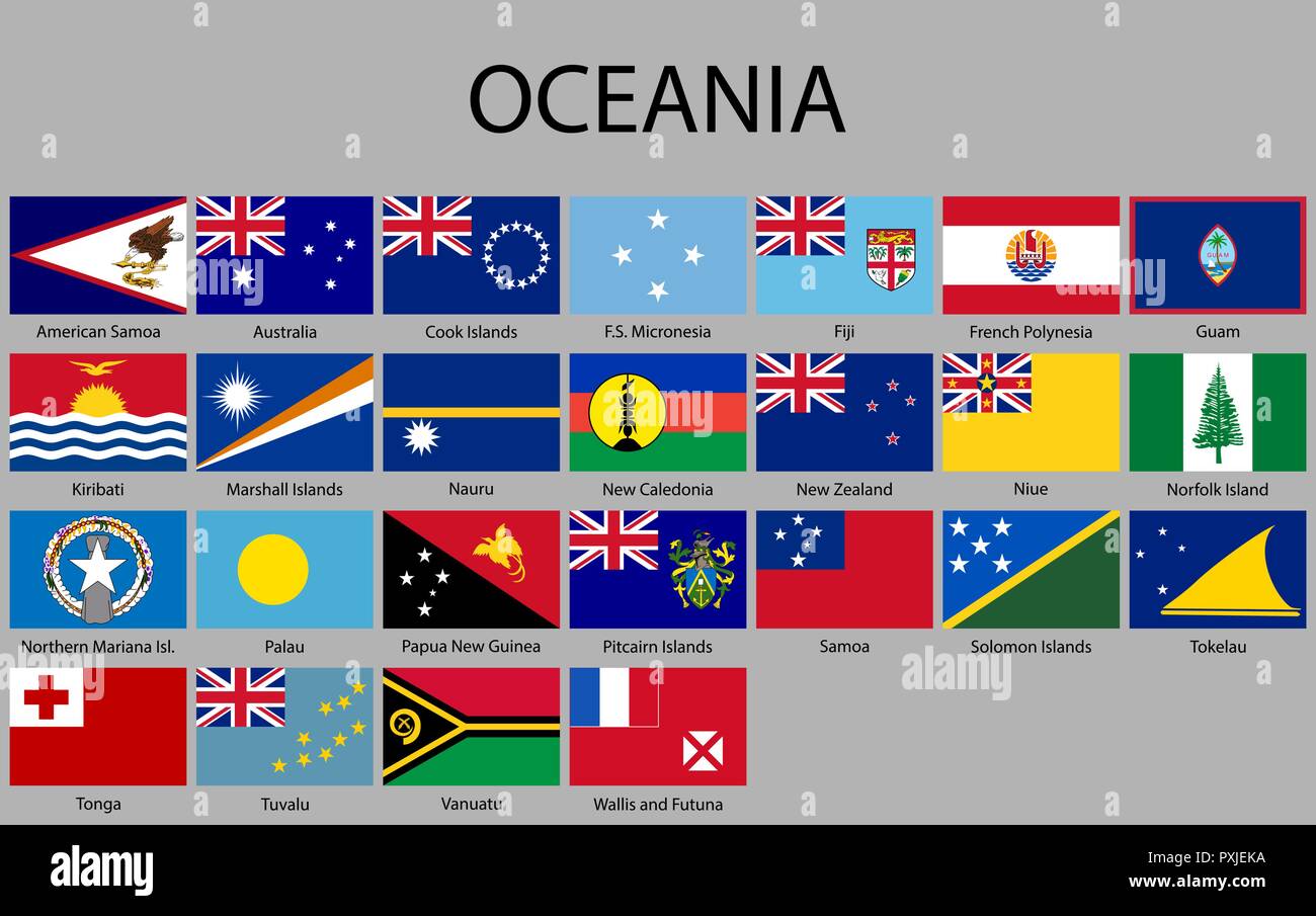 oceania country flags