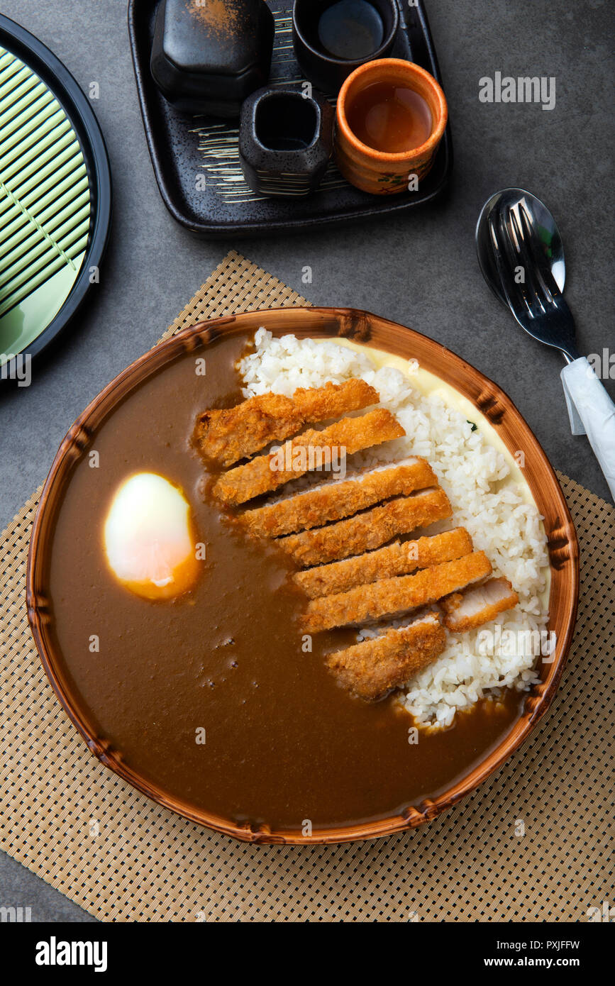 japanese curry rice with Tonkatsu pork chop Stock Photo Alamy