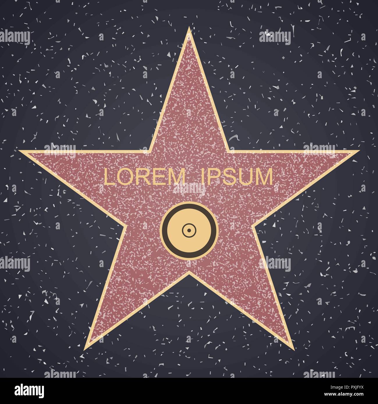 Walk Of Fame. star blank template on granite square background, sign of personal achievements Stock Vector