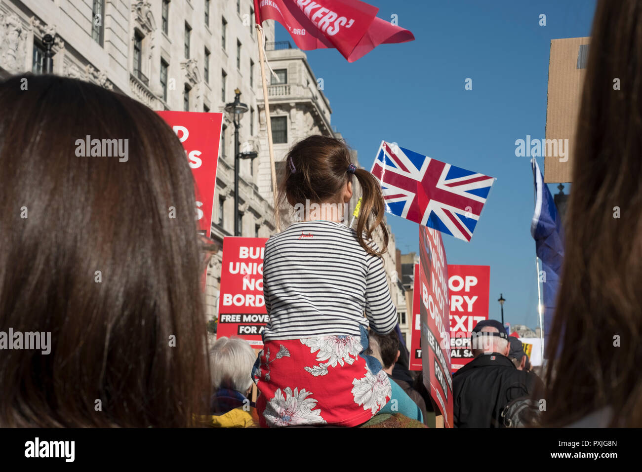 London, UK, 20thOctober 2018.  More than 500,000 people marched on Parliament to demand their democratic voice to be heard in a landmark demonstration billed as the most important protest of a generation. As the date of the UK’s Brexit from the European Union, the protesters gathered in their tens of thousands to make political leaders take notice and to give the British public a vote on the final Brexit deal. (photo by Mike Abrahams/Alamy Live News Stock Photo