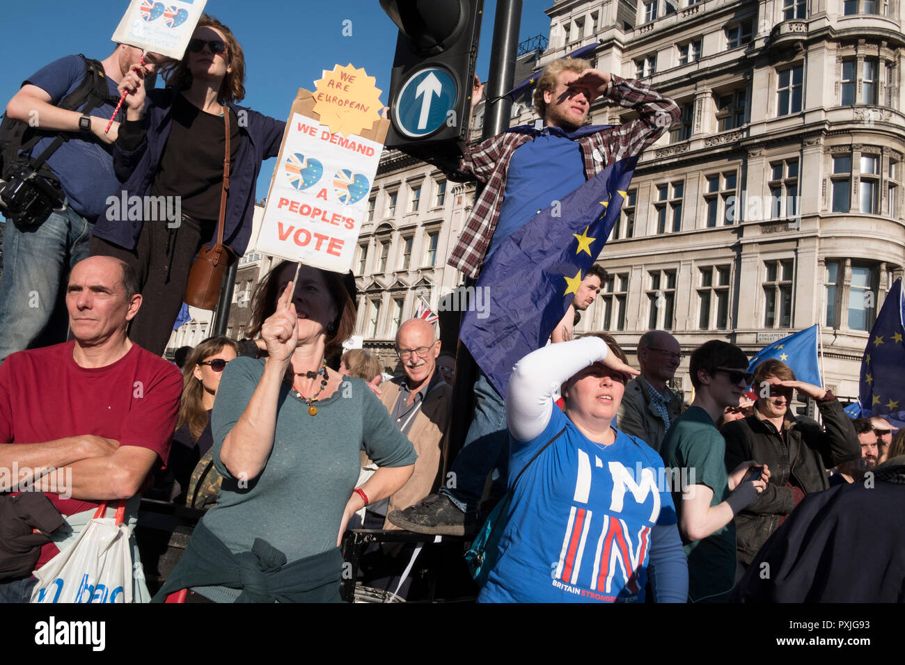 London, UK, 20thOctober 2018.  More than 500,000 people marched on Parliament to demand their democratic voice to be heard in a landmark demonstration billed as the most important protest of a generation. As the date of the UK’s Brexit from the European Union, the protesters gathered in their tens of thousands to make political leaders take notice and to give the British public a vote on the final Brexit deal. (photo by Mike Abrahams/Alamy Live News Stock Photo