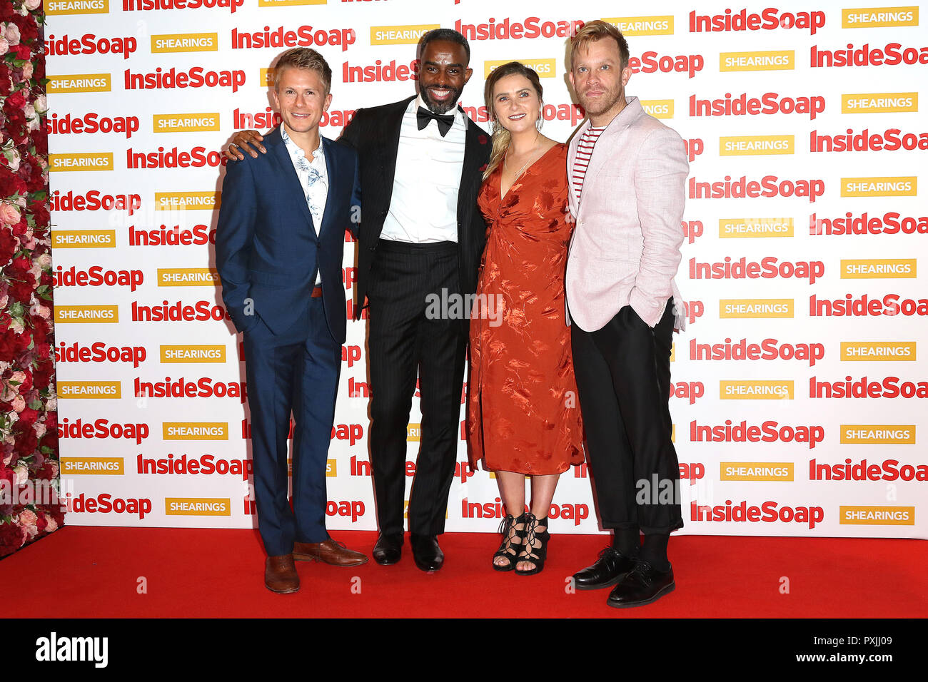 London, UK. 22nd October, 2018. Casualty, George Rainsford, Charles Venn, Chelsea Halfpenny, William Beck, The Inside Soap Awards 2018, 100 Wardour Street, London, UK, 22 October 2018, Photo by Richard Goldschmidt Credit: Rich Gold/Alamy Live News Stock Photo