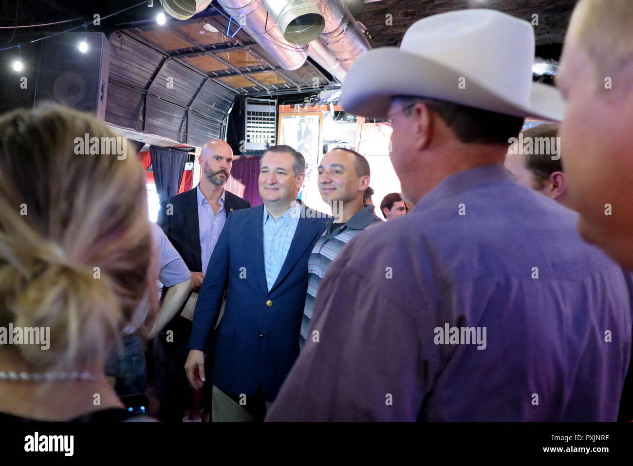 12 October 2018, US, Houston: The republican senator and former presidential candidate Ted Cruz (3rd from left) during an election campaign event. Cruz will be competing against Democrat Beto O'Rourke, one of the Democrats' hopes, in the congressional elections. (to dpa 'How the Democrat Beto O'Rourke wants to conquer Texas' from 23.10.2018) Photo: Maren Hennemuth/dpa Stock Photo