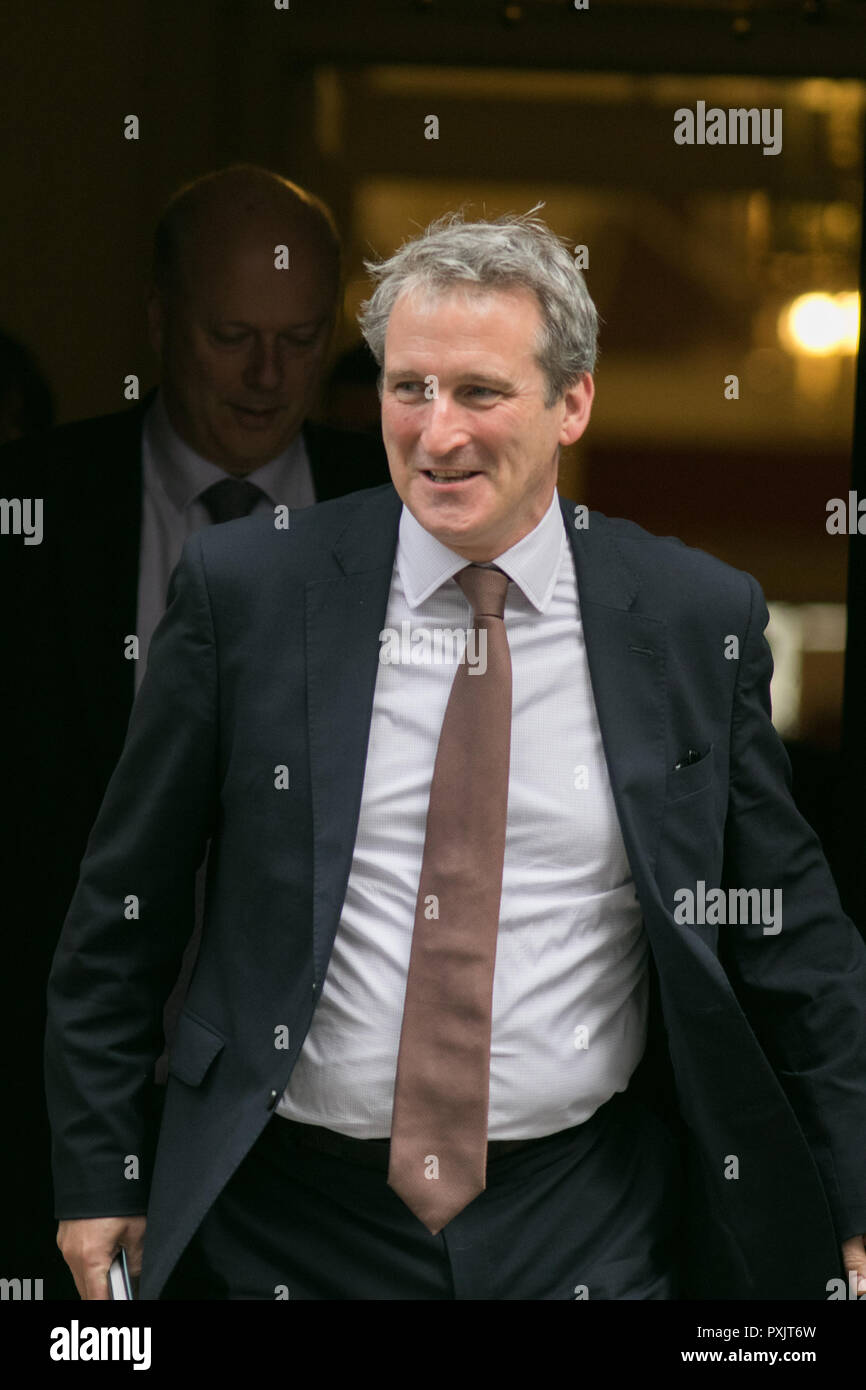 London UK 23rd October 2018.Damian Hinds MP Secretary of State for Education leaves Downing Street after the  weekly cabinet ministers meeting Credit: amer ghazzal/Alamy Live News Stock Photo
