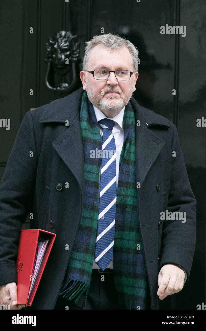 London UK 23rd October 2018. David Mundell MP  Secretary of State for Scotland leaves Downing Street after the  weekly cabinet ministers meeting Credit: amer ghazzal/Alamy Live News Stock Photo