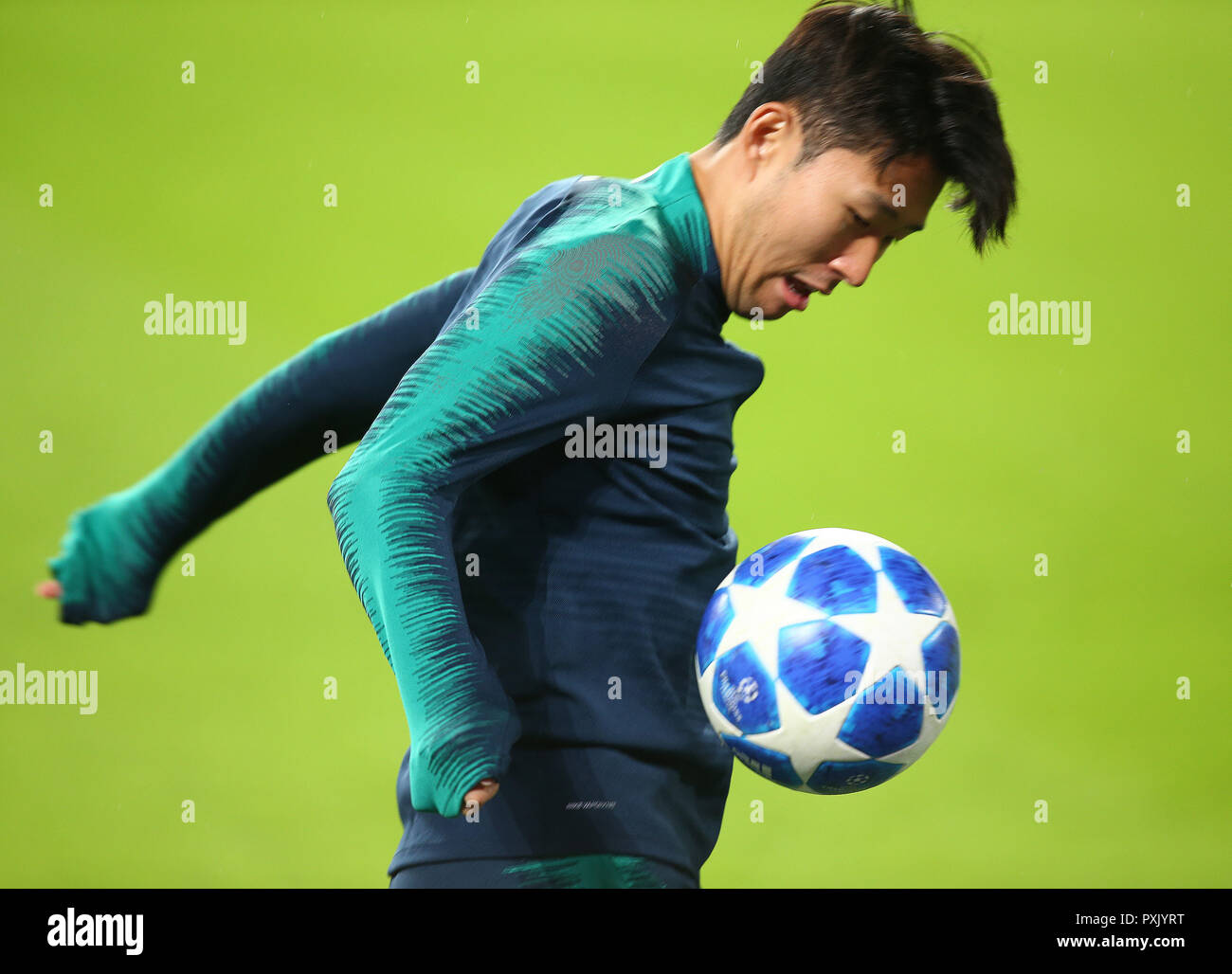 Eindhoven, Netherlands. October 23. 2018 Tottenham Hotspur's Son Heung-Min during Tottenham Hotspur training session ahead of the UEFA Champions League Group B match against PSV Eindhoven at Phillips stadium, in Eindhoven, Netherlands, on 23 Oct , 2018  Credit Action Foto Sport Credit: Action Foto Sport/Alamy Live News Stock Photo