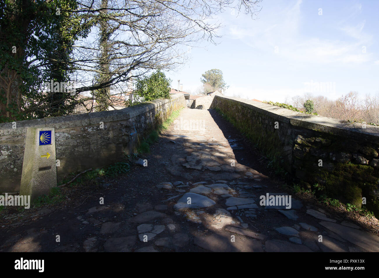 camino de Santiago etapa Melide Stock Photo