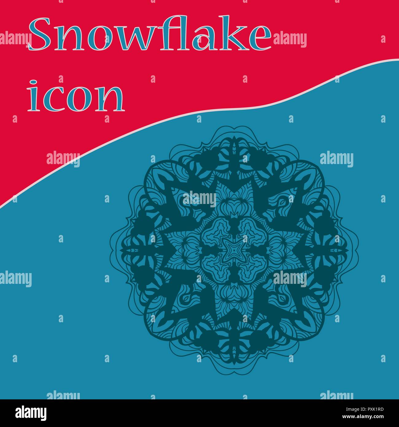 Symmetric circular design of snowflake icon for winter holidays Stock ...