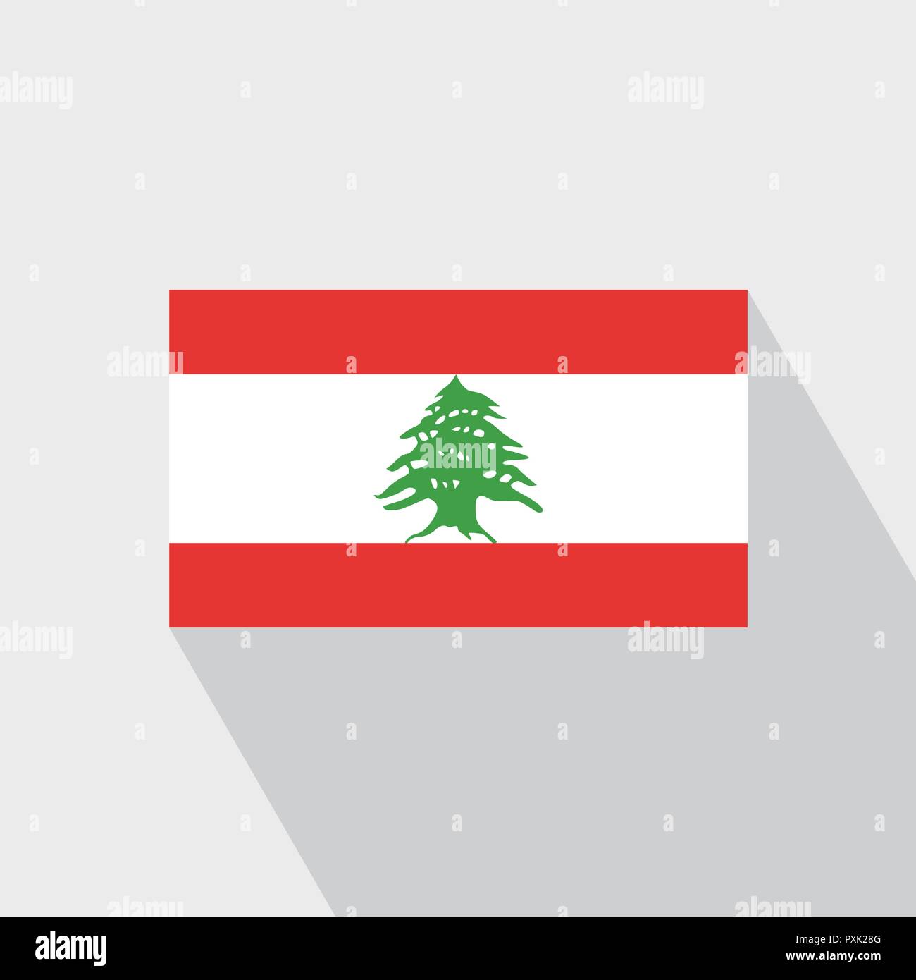 Lebanon flag Long Shadow design vector Stock Vector