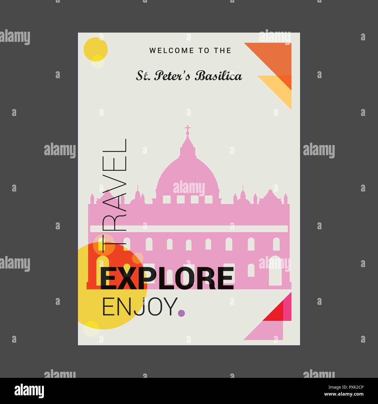 to The St Peter's Basilica, Italy Explore, Travel Enjoy Poster