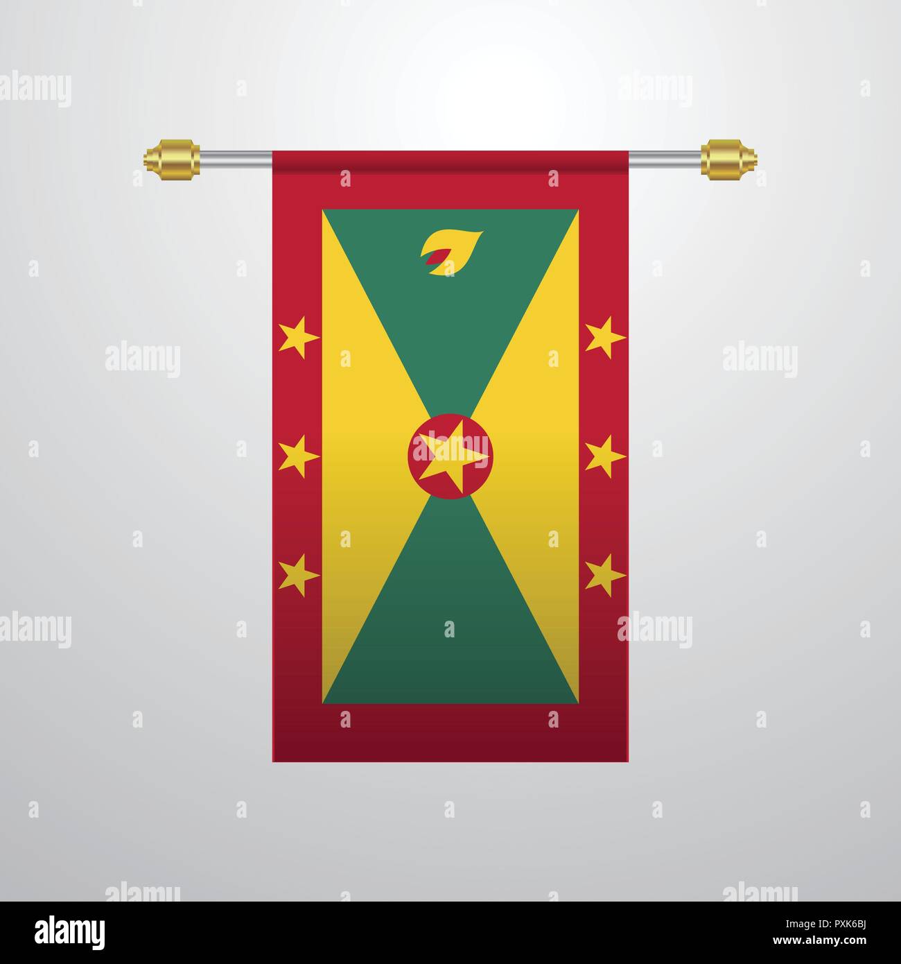 Grenada hanging Flag Stock Vector