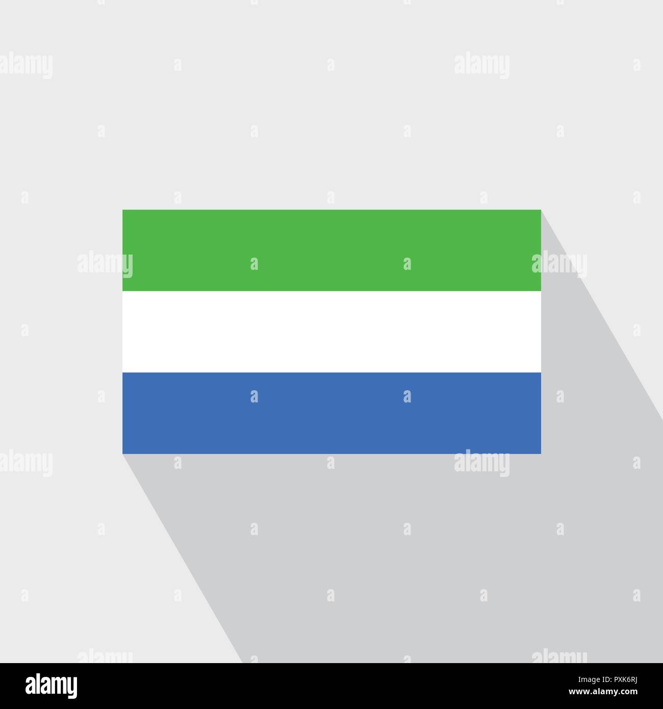 Sierra Leone flag Long Shadow design vector Stock Vector Image & Art ...
