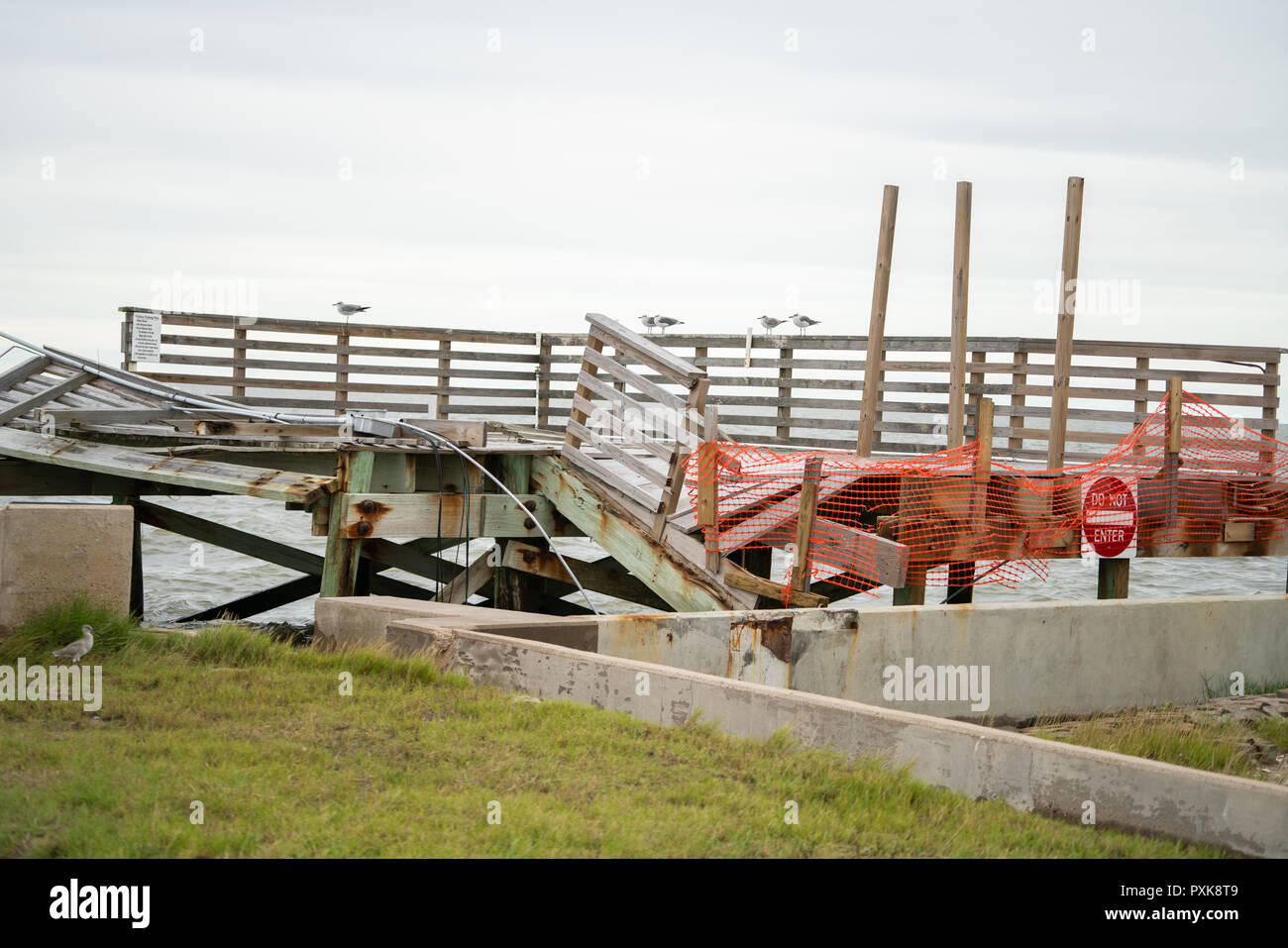 pier, hurricane,broken, pier, Hurricane Harvey Stock Photo Alamy