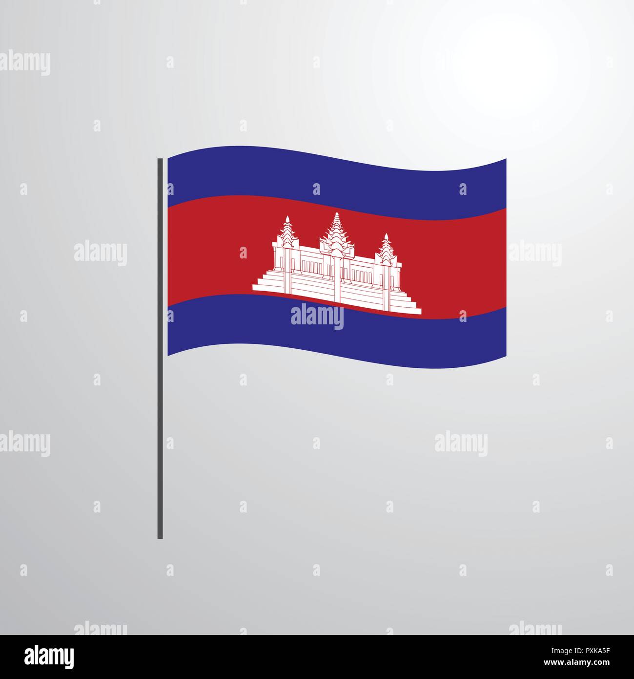 Cambodia waving Flag Stock Vector