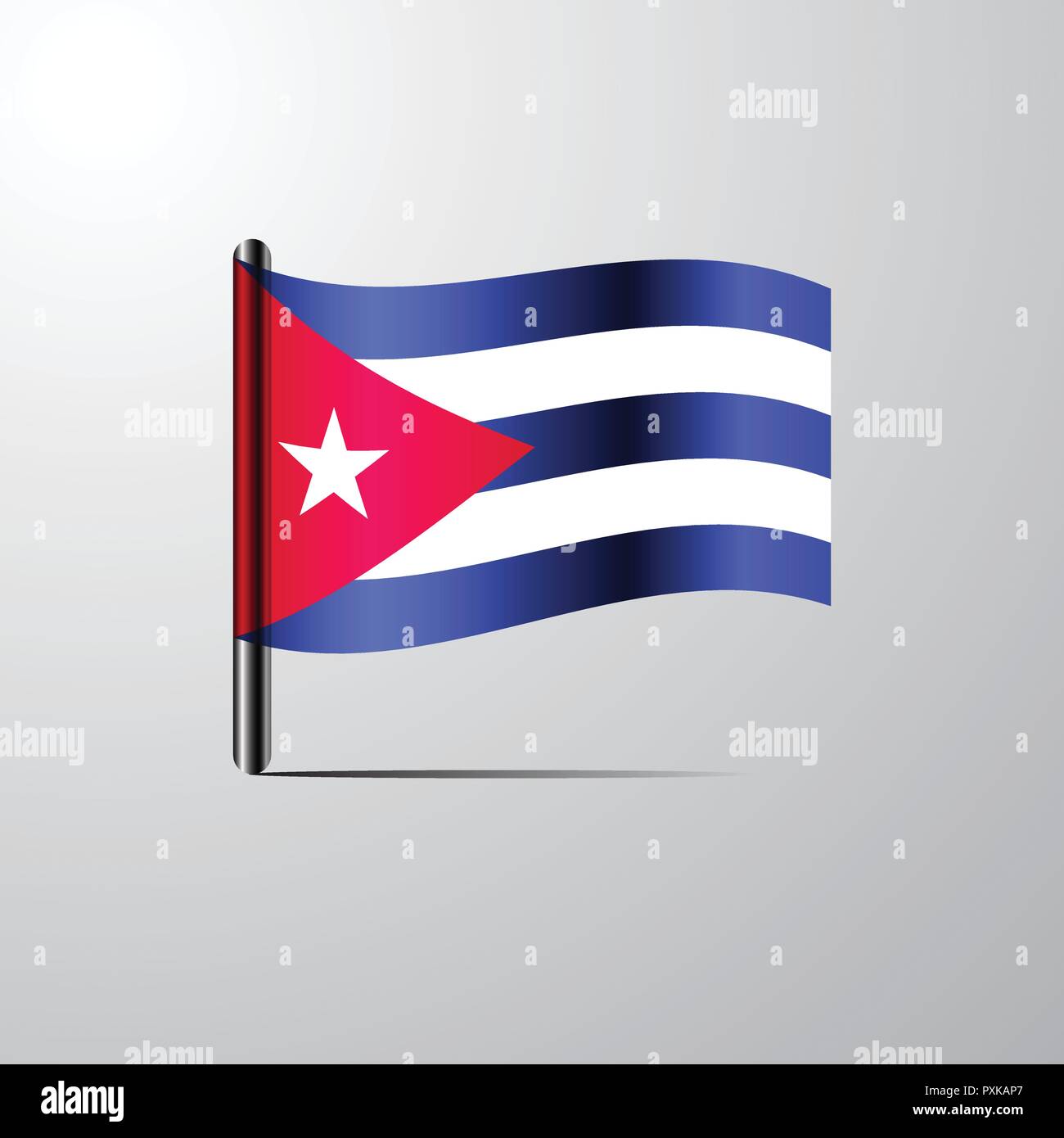 Cuba waving Shiny Flag design vector Stock Vector