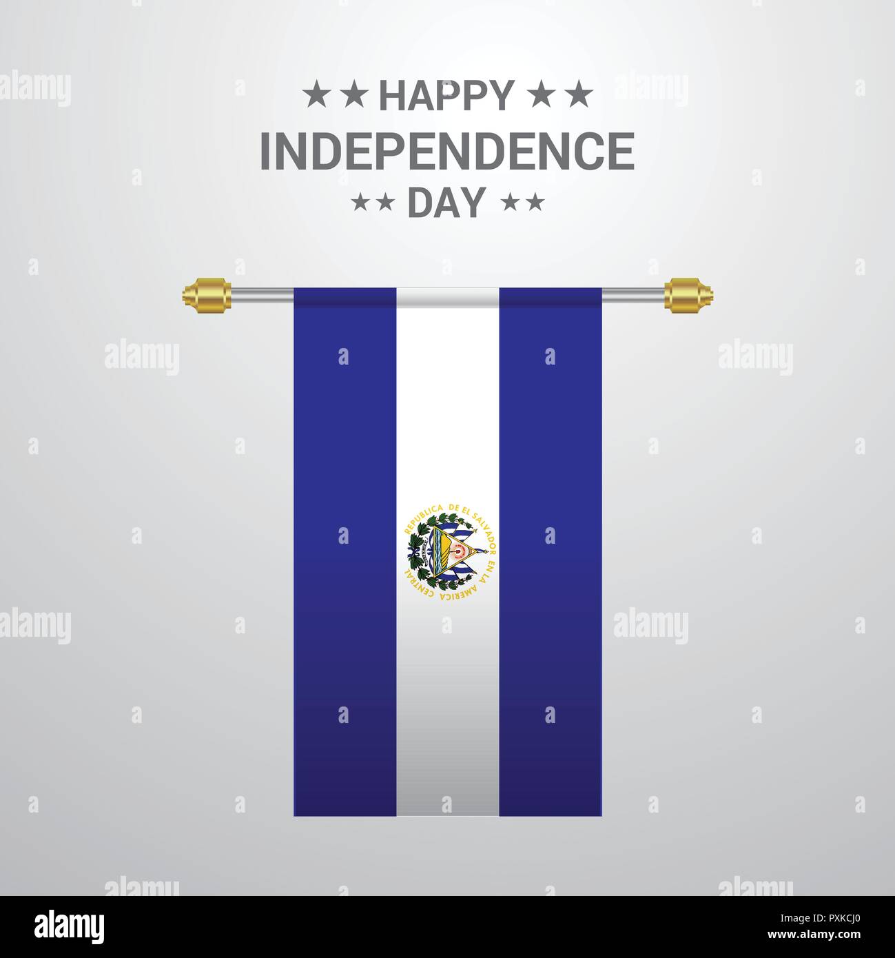 El Salvador Independence Day Hanging Flag Background Stock Vector Image Art Alamy