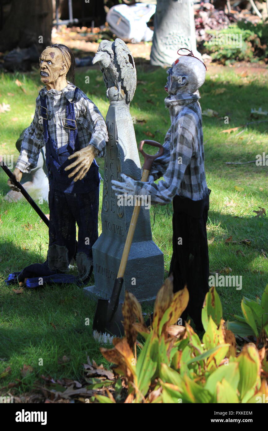 Super creepy, disturbing, and eerie man zombie grave diggers with