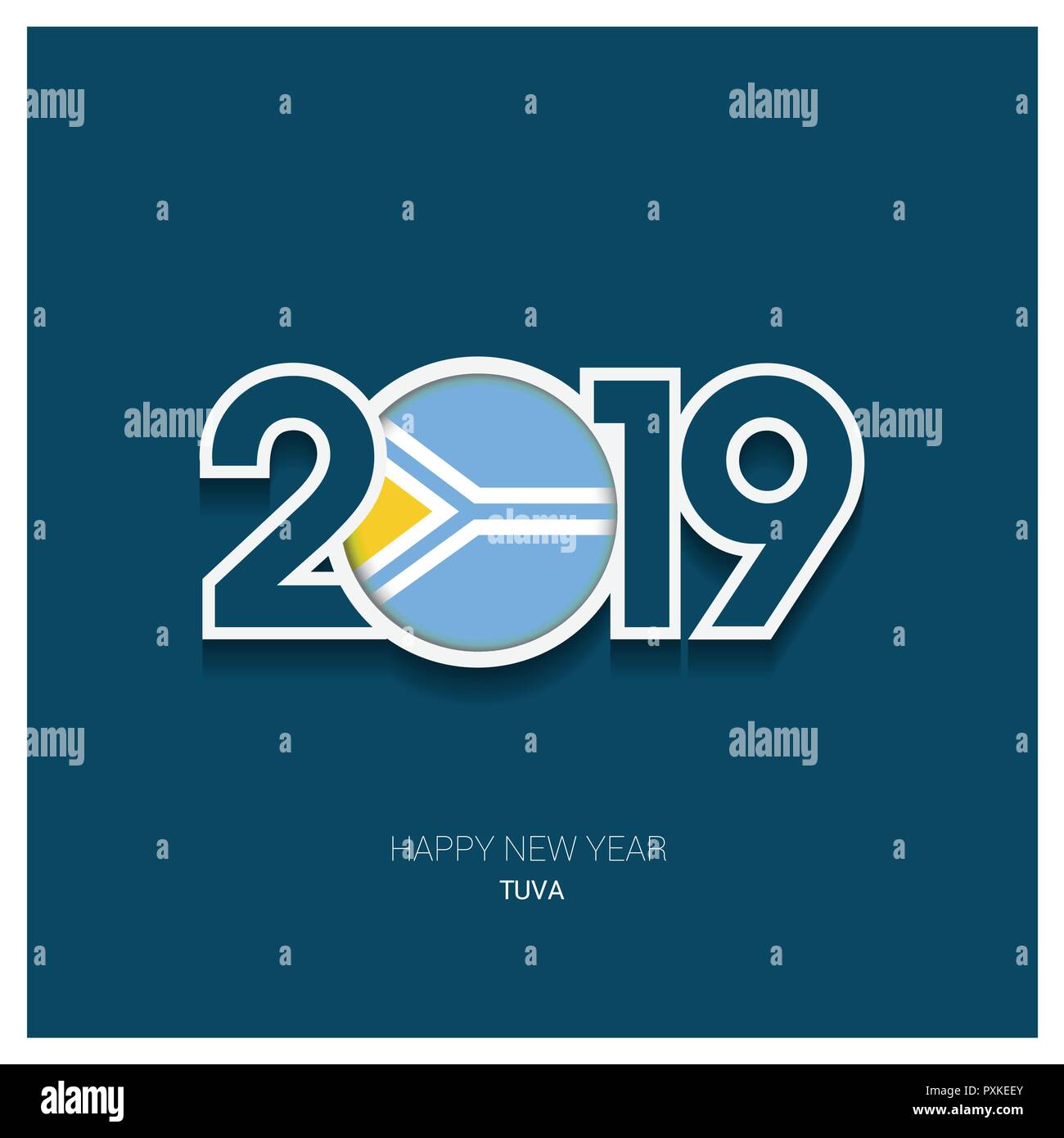 2019 Tuva Typography, Happy New Year Background Stock Vector