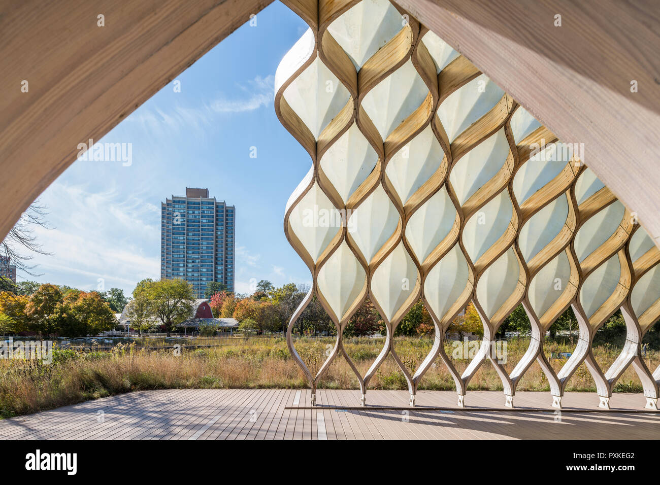 People's Gas Education Pavilion in Lincoln Park - designed by Studio Gang Stock Photo