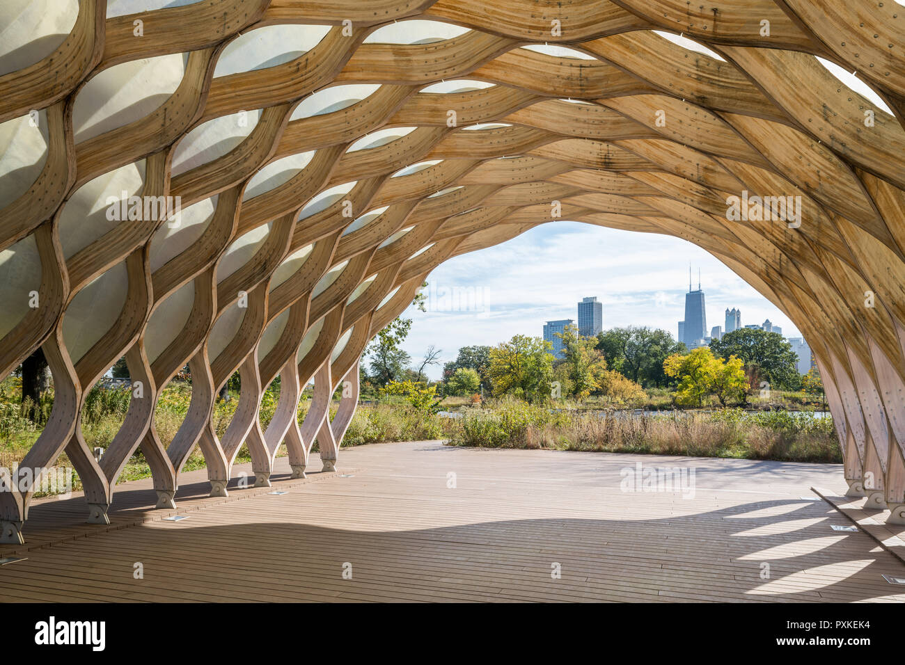 People's Gas Education Pavilion in Lincoln Park - designed by Studio Gang Stock Photo