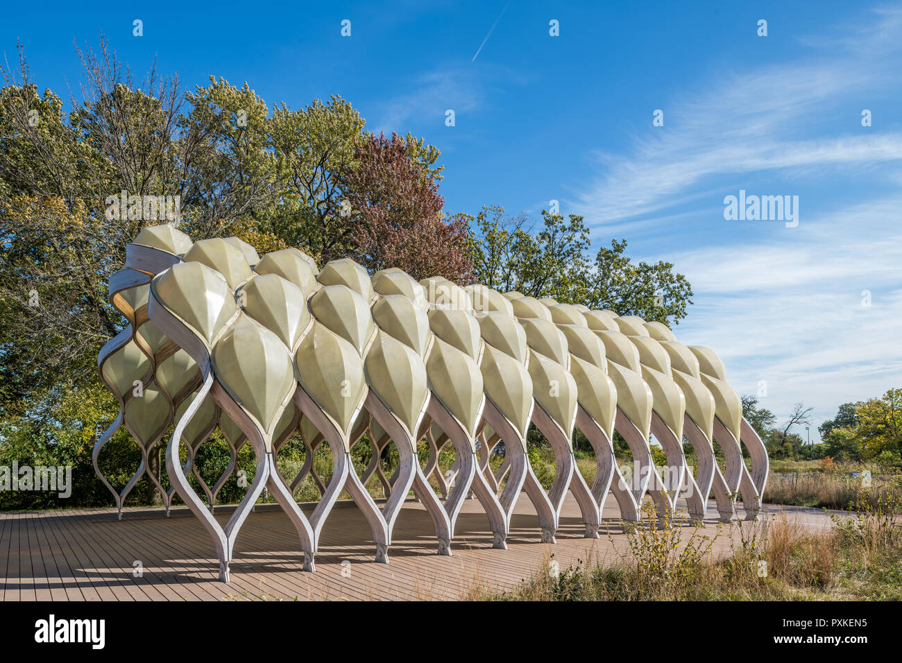 People's Gas Education Pavilion in Lincoln Park - designed by Studio Gang Stock Photo