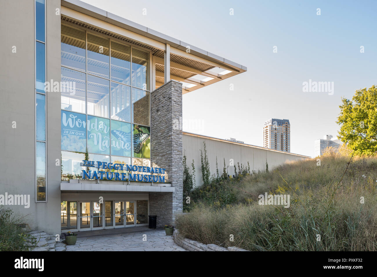 Exterior of Peggy Notebaert Nature Museum in Lincoln Park Stock Photo